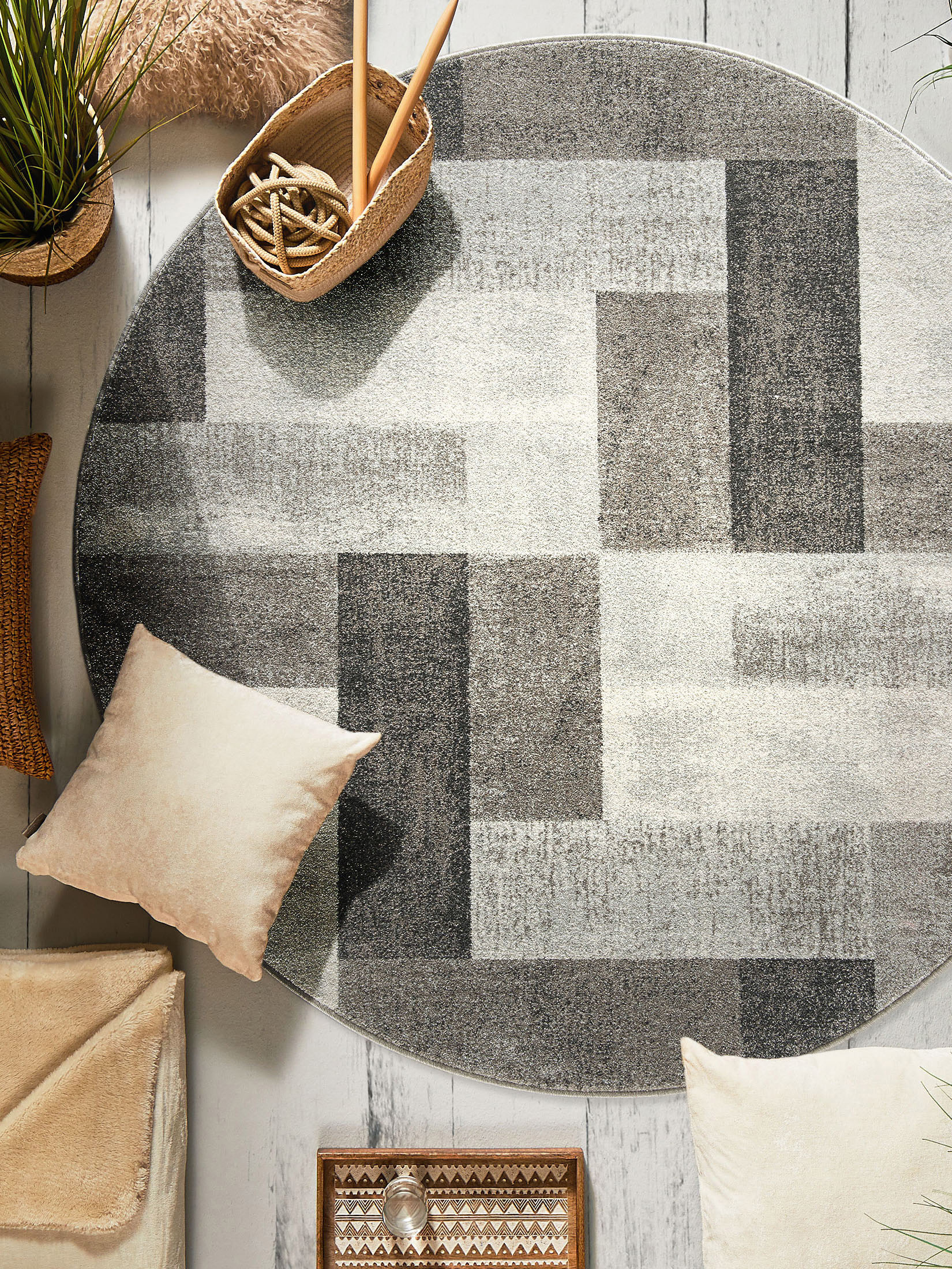 Urban Maze Moderner Teppich, Dark Grey