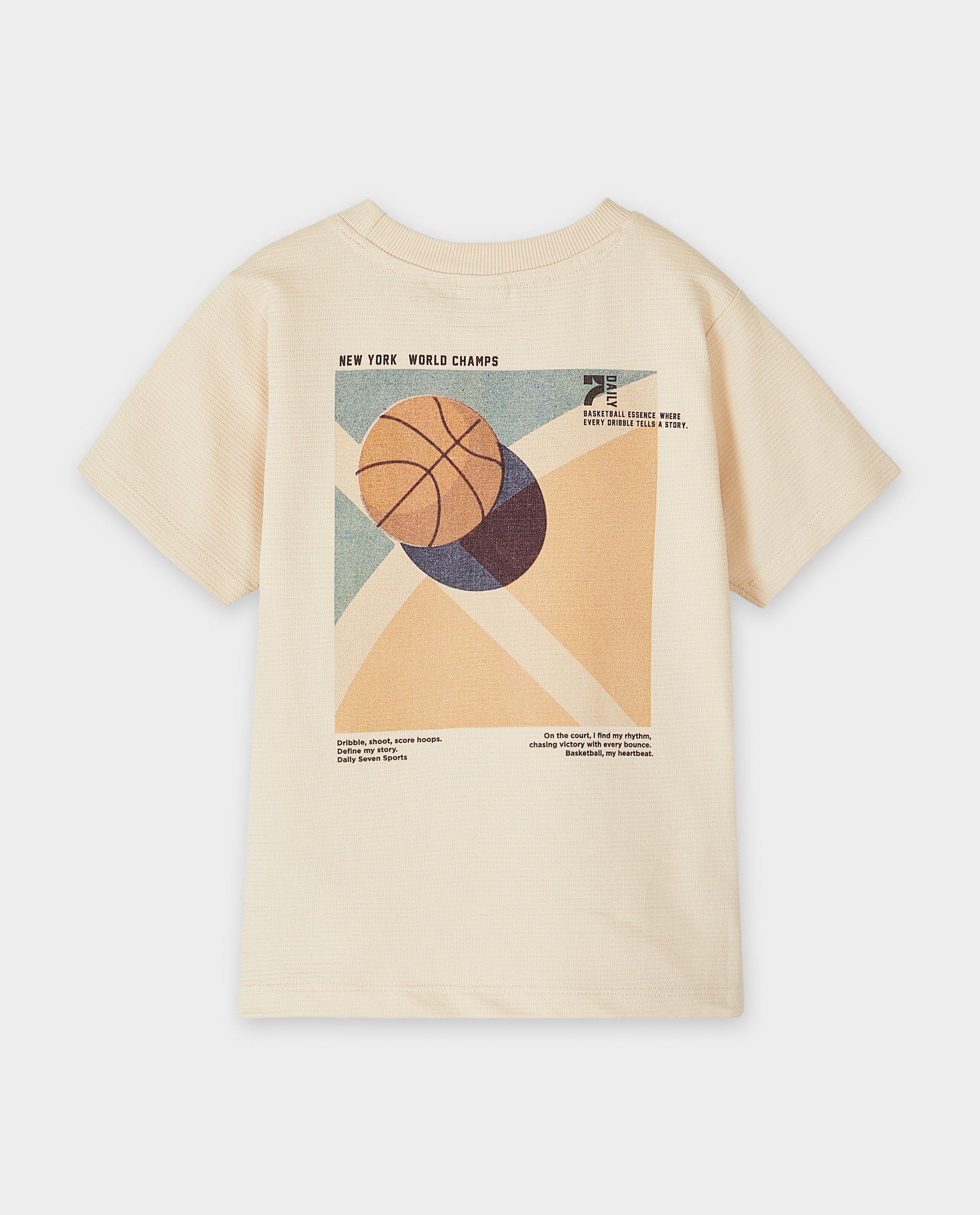 Tricou Daily 7 cu imprimeu pe spate bej