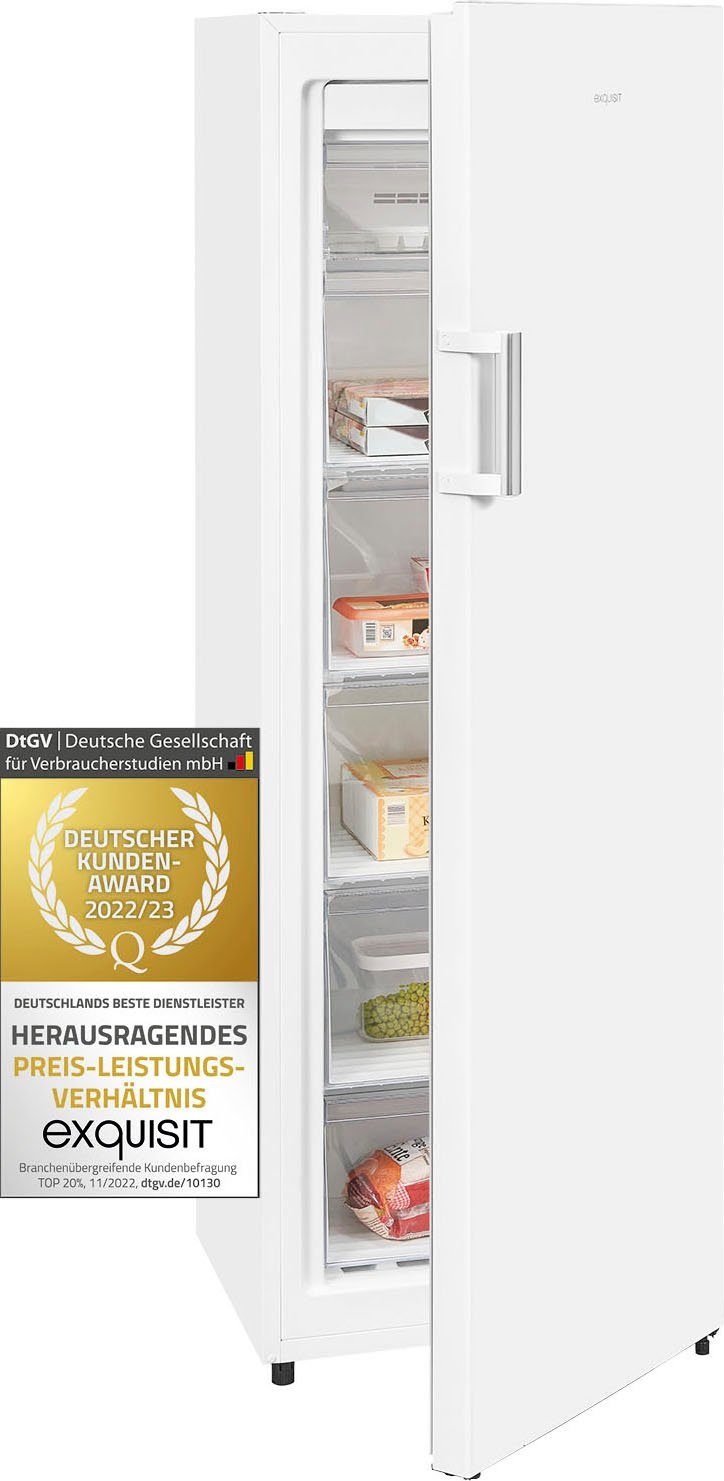 exquisit Gefrierschrank GS271-NF-H-010E weiss, 169,1 cm hoch, 55,9 cm breit