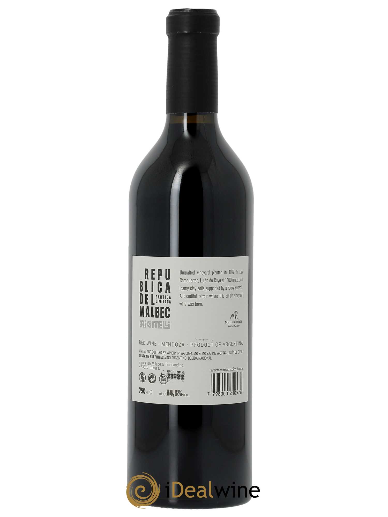 Luyan de Cuyo Matias Riccitelli Republica del Malbec  2020 - Lot de 1 Bouteille