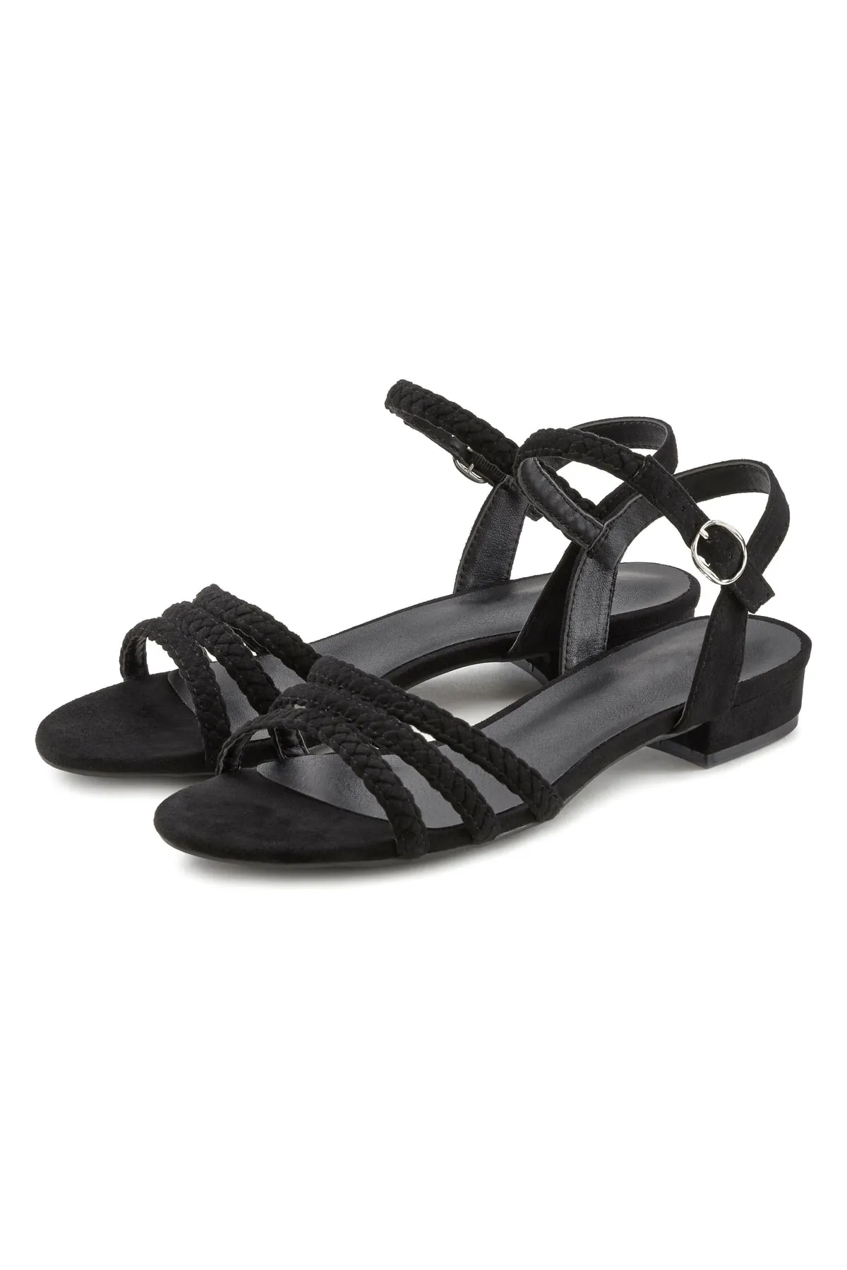 LASCANA  Sandalette - Schwarz - Flacher Absatz