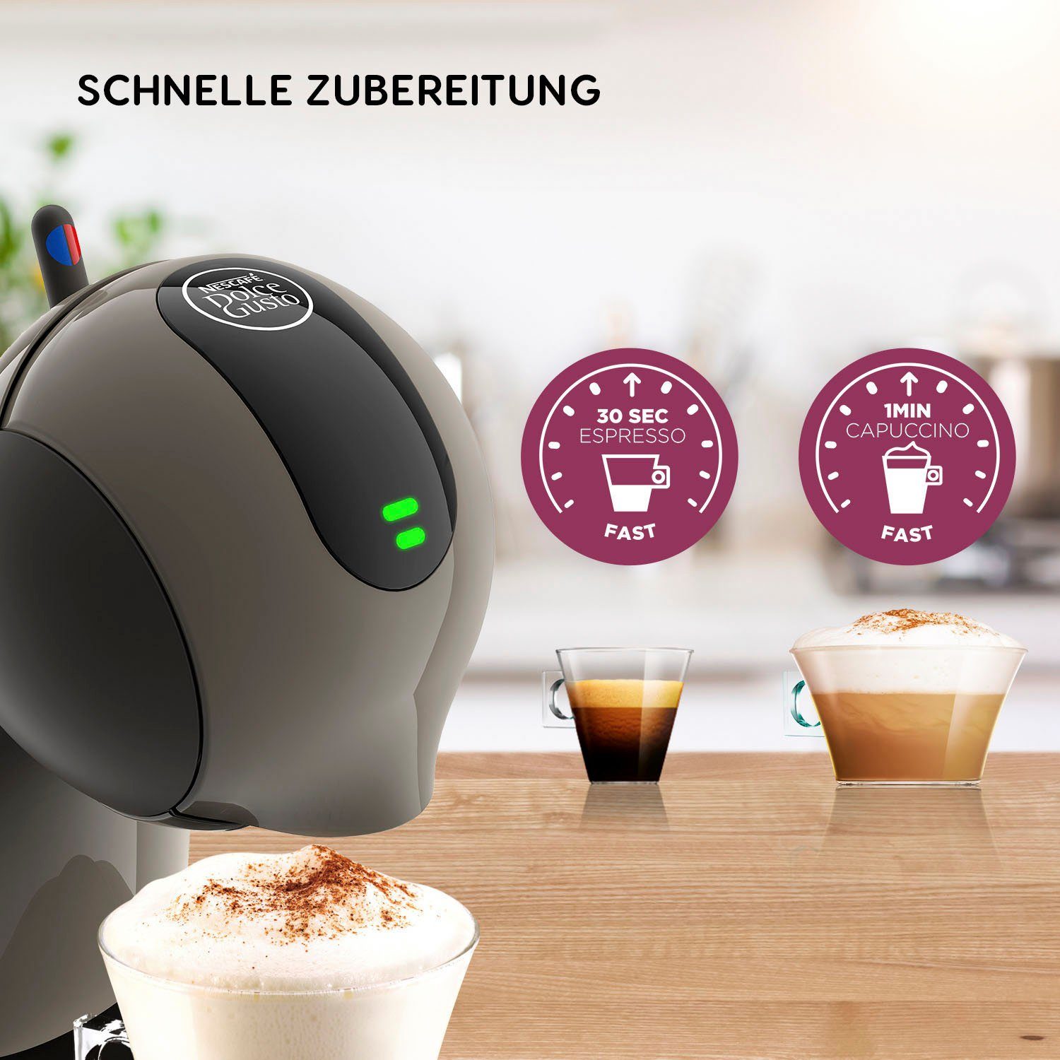 NESCAFÉ® Dolce Gusto® Kapselmaschine Krups, KP270A Infinissima Touch Automatic in Taupe, Hochdrucksystem bis 15 Bar, Touchscreen, Energiesparmodus nach 1 Min.
