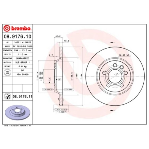 08.9176.11 BREMSSCHEIBE BREMBO HA  VP2 - ATU