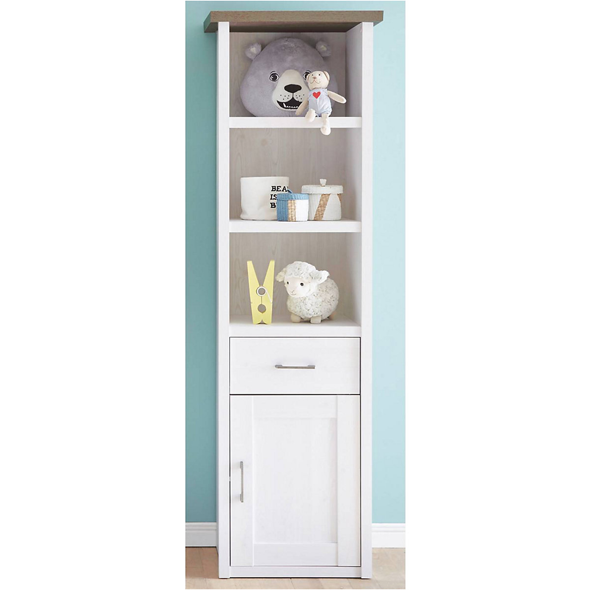 Babyzimmer 2er-Set LUND-78, Landhausstil, Pinie weiß Nb./Trüffel Eiche Nb.