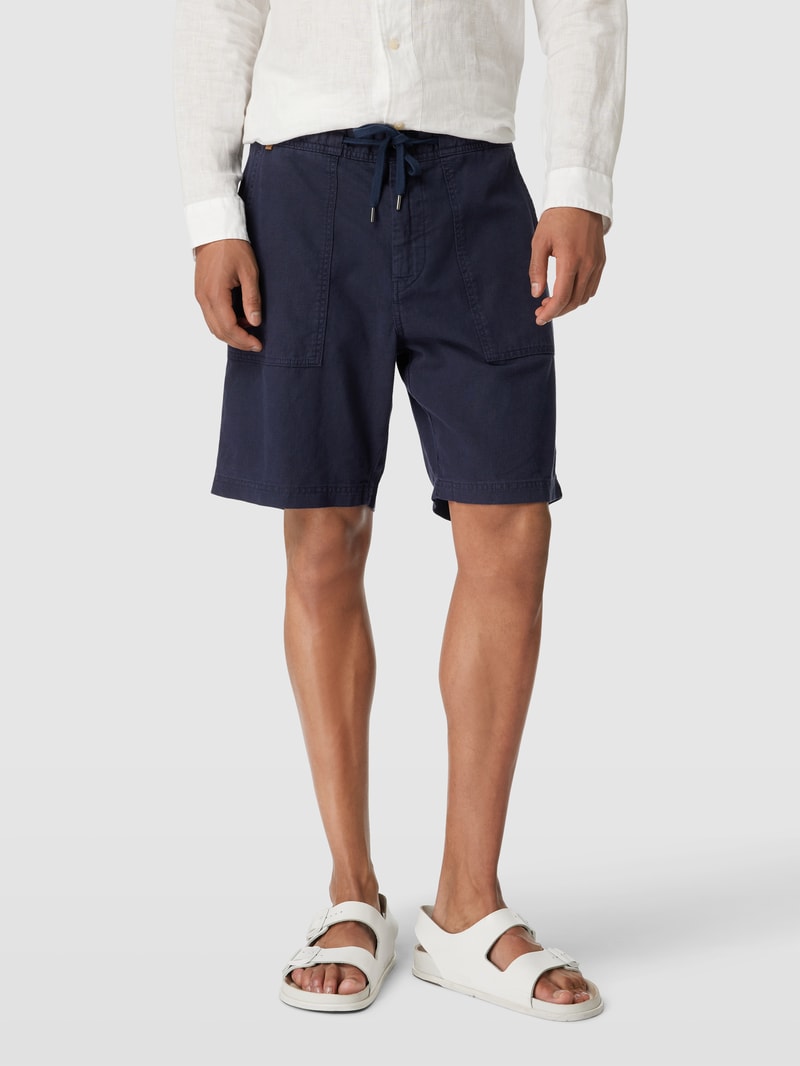 Shorts mit Label-Details Modell 'Sisla' in marineblau