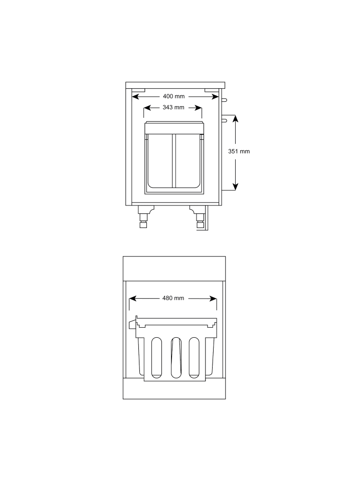 relaxdays Einbaumülleimer in Weiß - 1 x 15 L   2 x 8 L günstig kaufen onesize