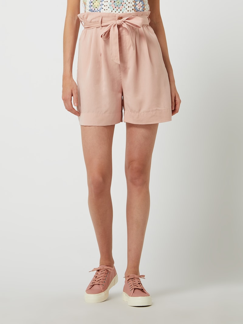 Shorts mit Paperbag-Bund Modell 'Smart' in rosa