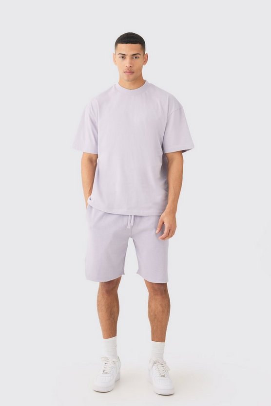 Oversize T-Shirt & gerippte Shorts