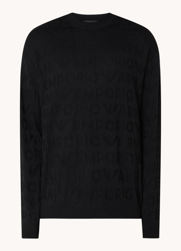 Emporio Armani  Grofgebreide pullover met ingebreid logoprint