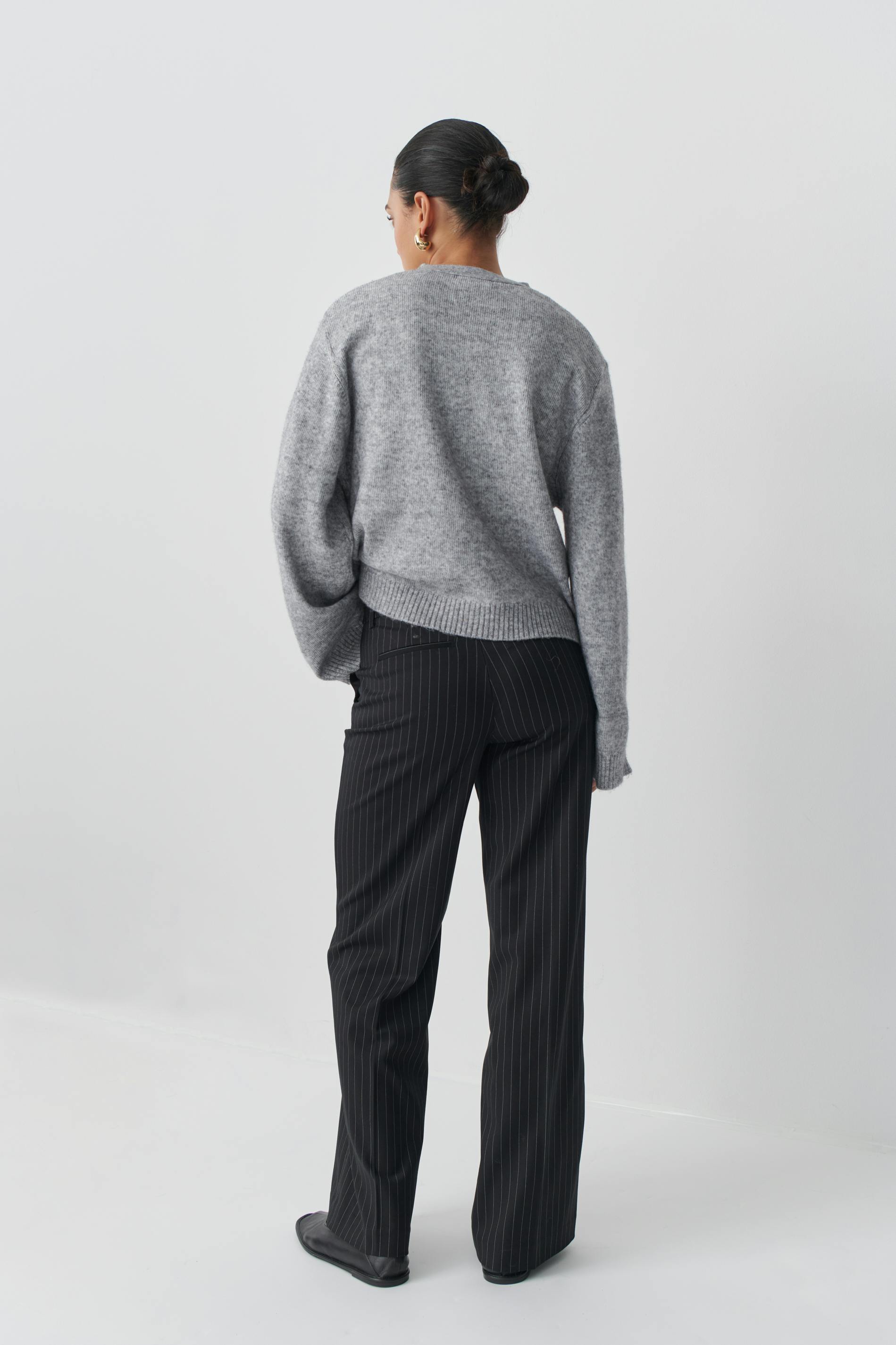 Wide leg suit trousers