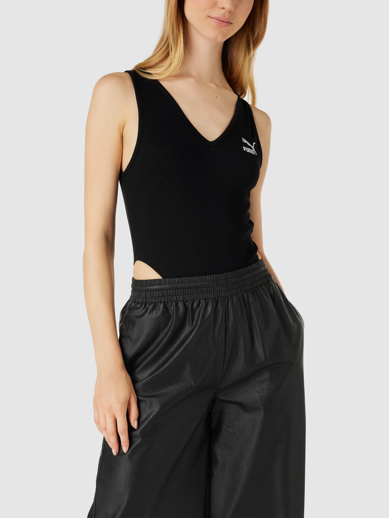 Body mit Logo-Stitching Modell 'Classics Ribbed Bodysuit' in schwarz