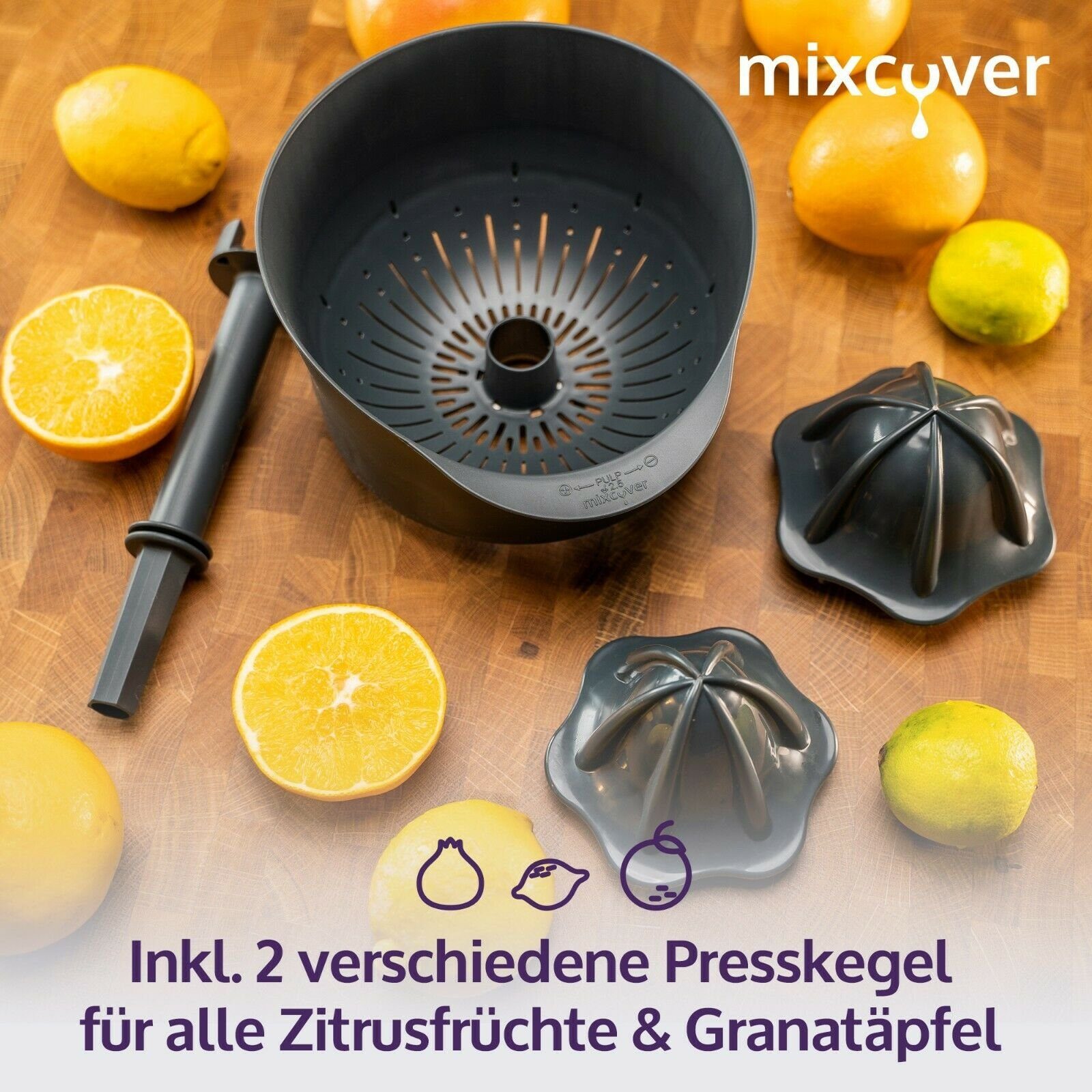 Mixcover Küchenmaschinen-Adapter mixcover verbesserte Saftpresse/Zitruspresse für Thermomix TM6 & TM5, Entsafter