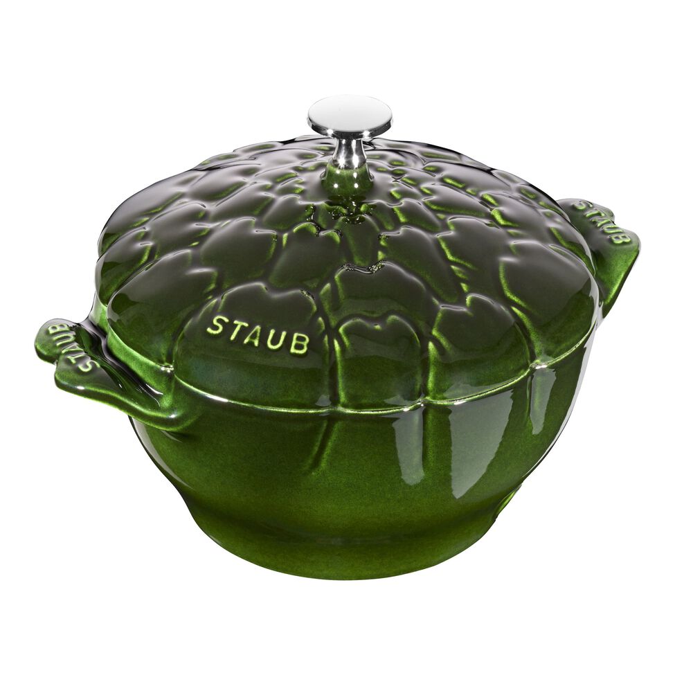 Cocotte 22 cm, Artischocke, Basilikum-Grün, Gusseisen