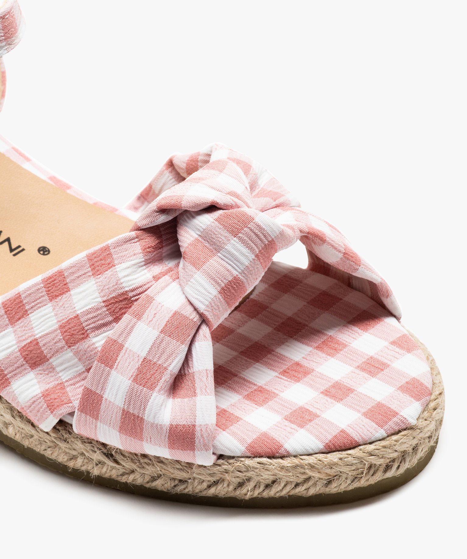 Sandales fille compensées dessus en broderie anglaise imprime | GEMO