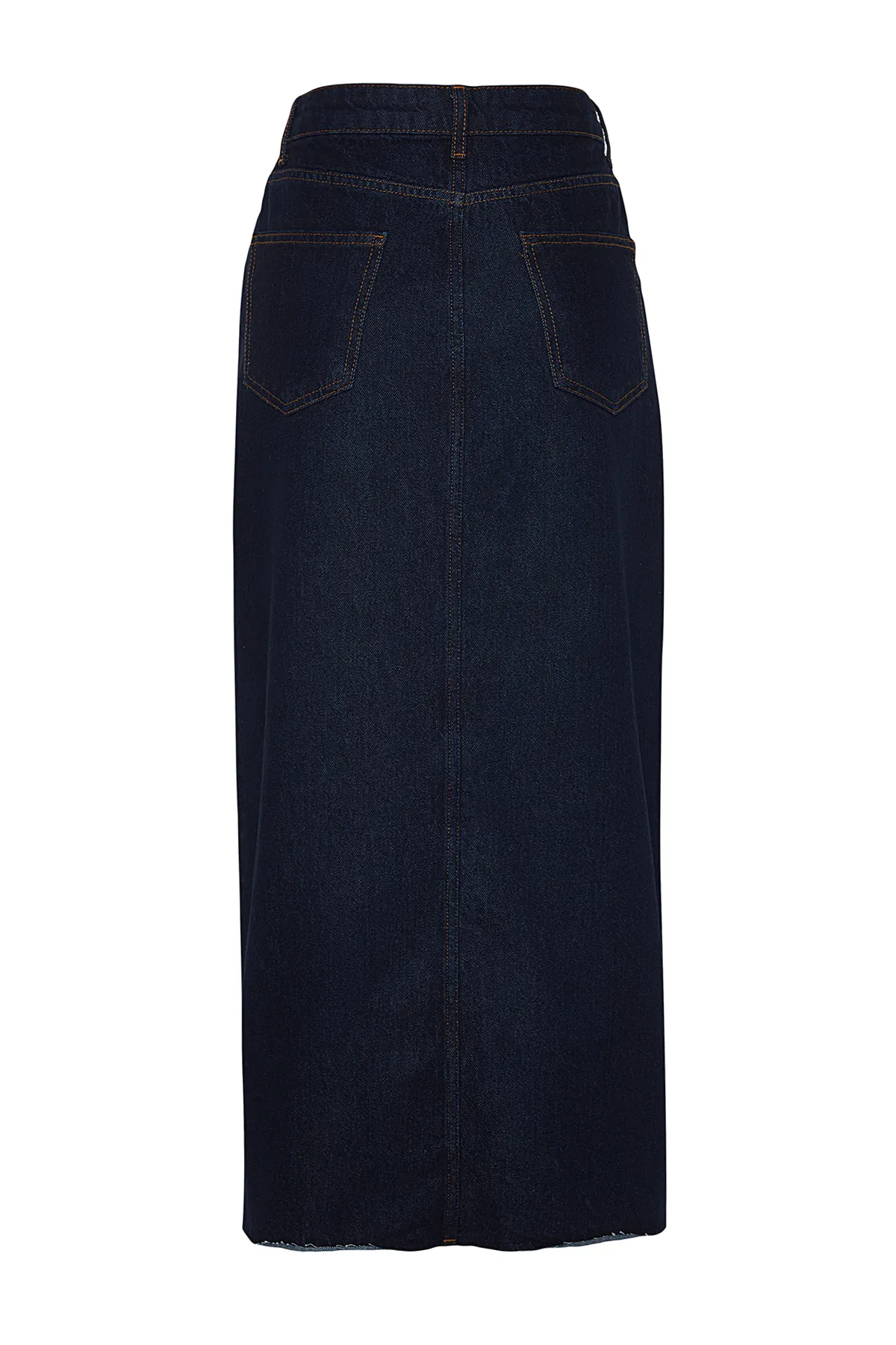 Trendyol Collection  Dunkelblauer geschlitzter Maxi-Jeansrock TWOSS23ET00290