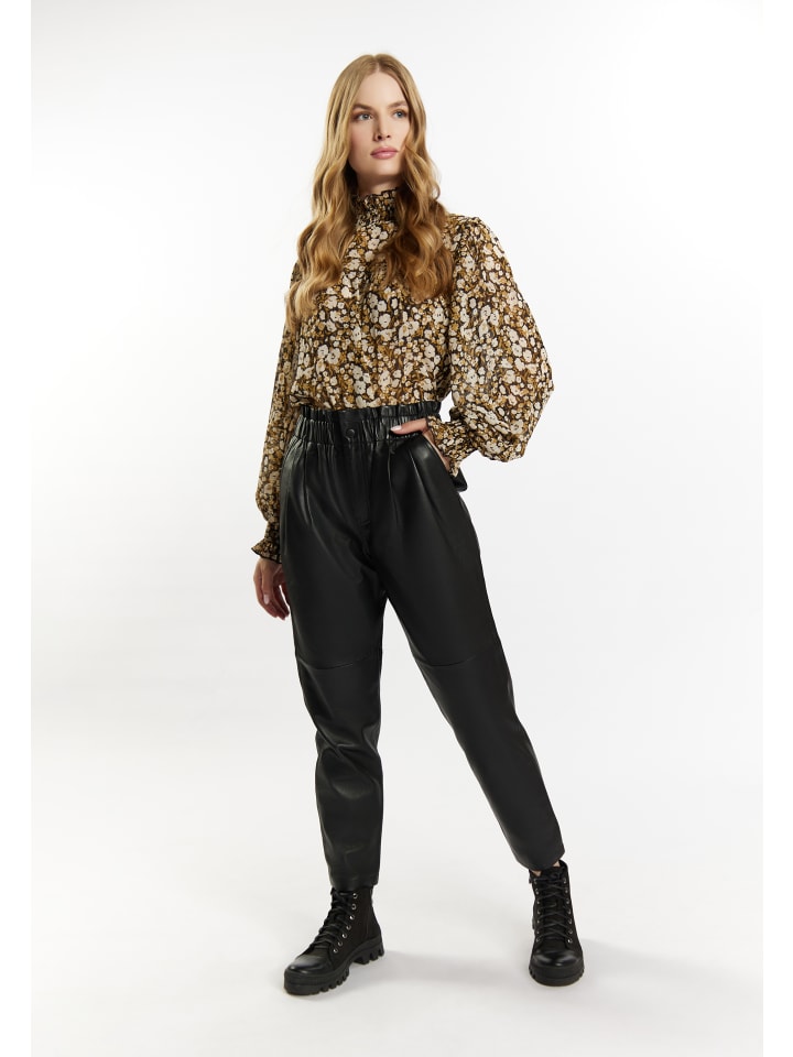 DreiMaster Vintage Lederhose in Schwarz günstig kaufen