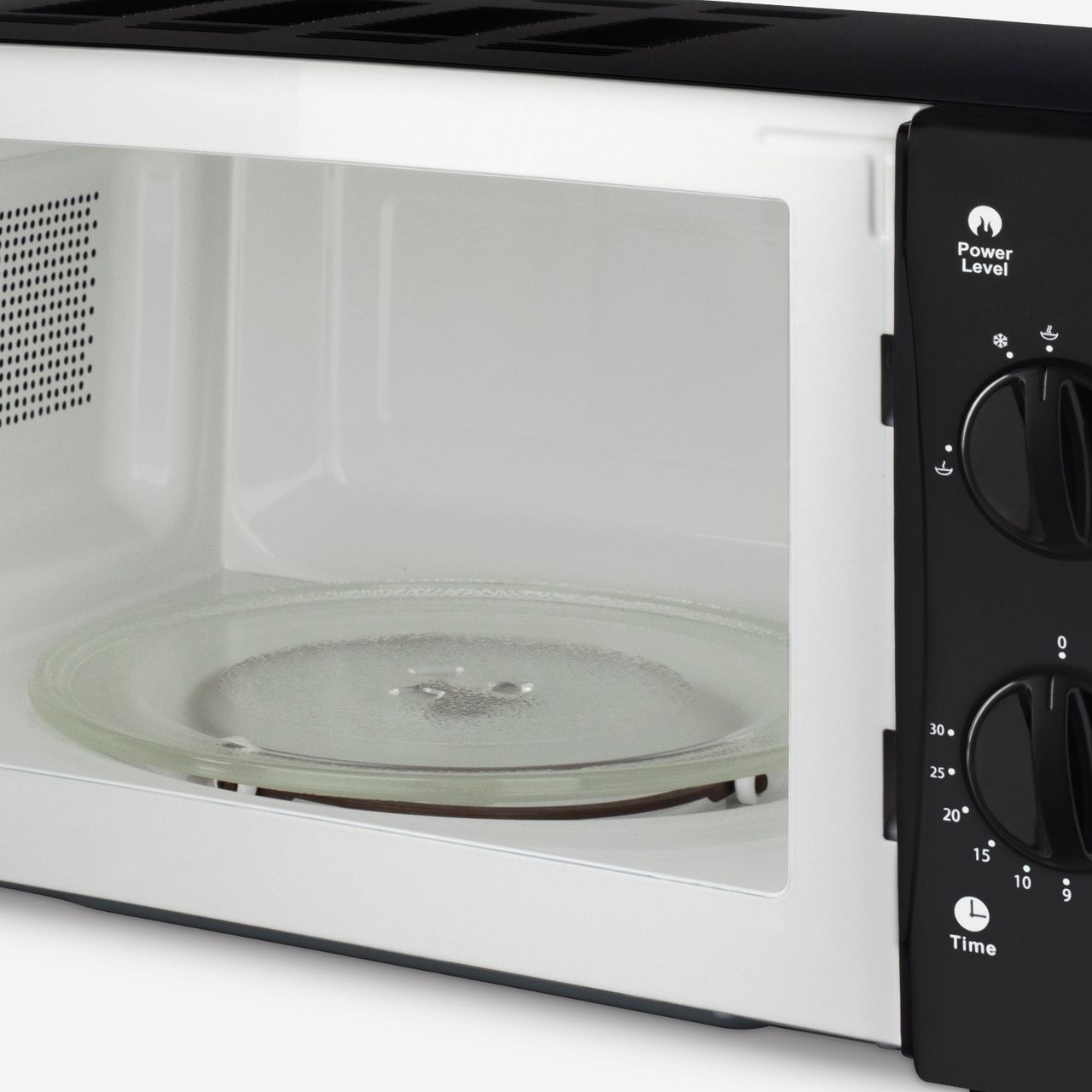 H. Koenig H.Koenig VIO6B Kompakte Mikrowelle, 20 l, Schwarz, leistungsstark 700 W, Drehteller 24,5 cm, Multifunktional, 5 Heizstufen und Auftaufunktion, Timer bis 30 Minuten, schnell, Arbeitsplatte