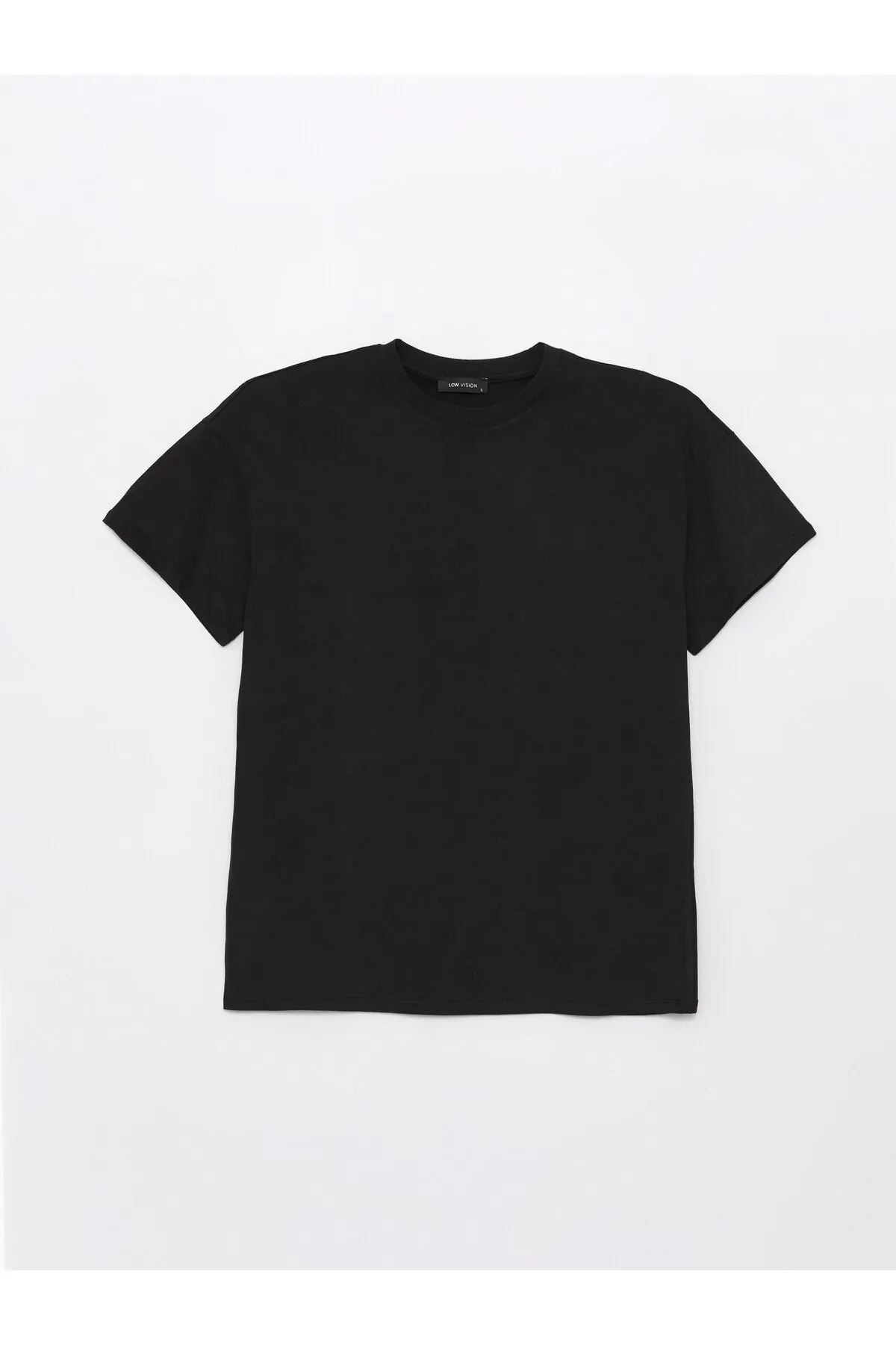 LC Waikiki  Einfarbiges, kurzärmliges, übergroßes Damen-T-Shirt mit Rundhalsausschnitt