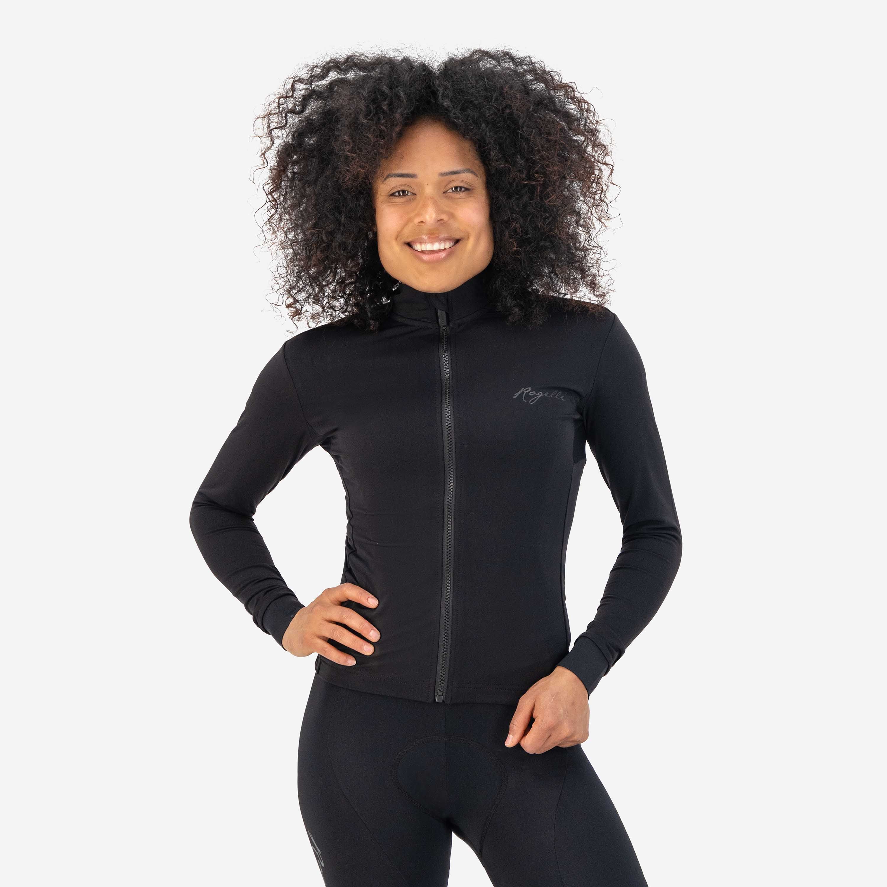 Rogelli Distance Schwarz Damen Radtrikot Langarm