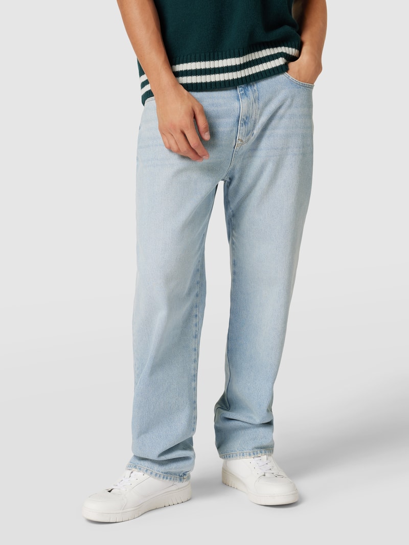 Baggy Fit Jeans mit Brand-Detail in hellblau