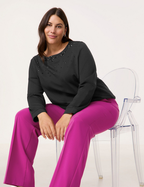 Weiches Sweatshirt mit Ziersteinen