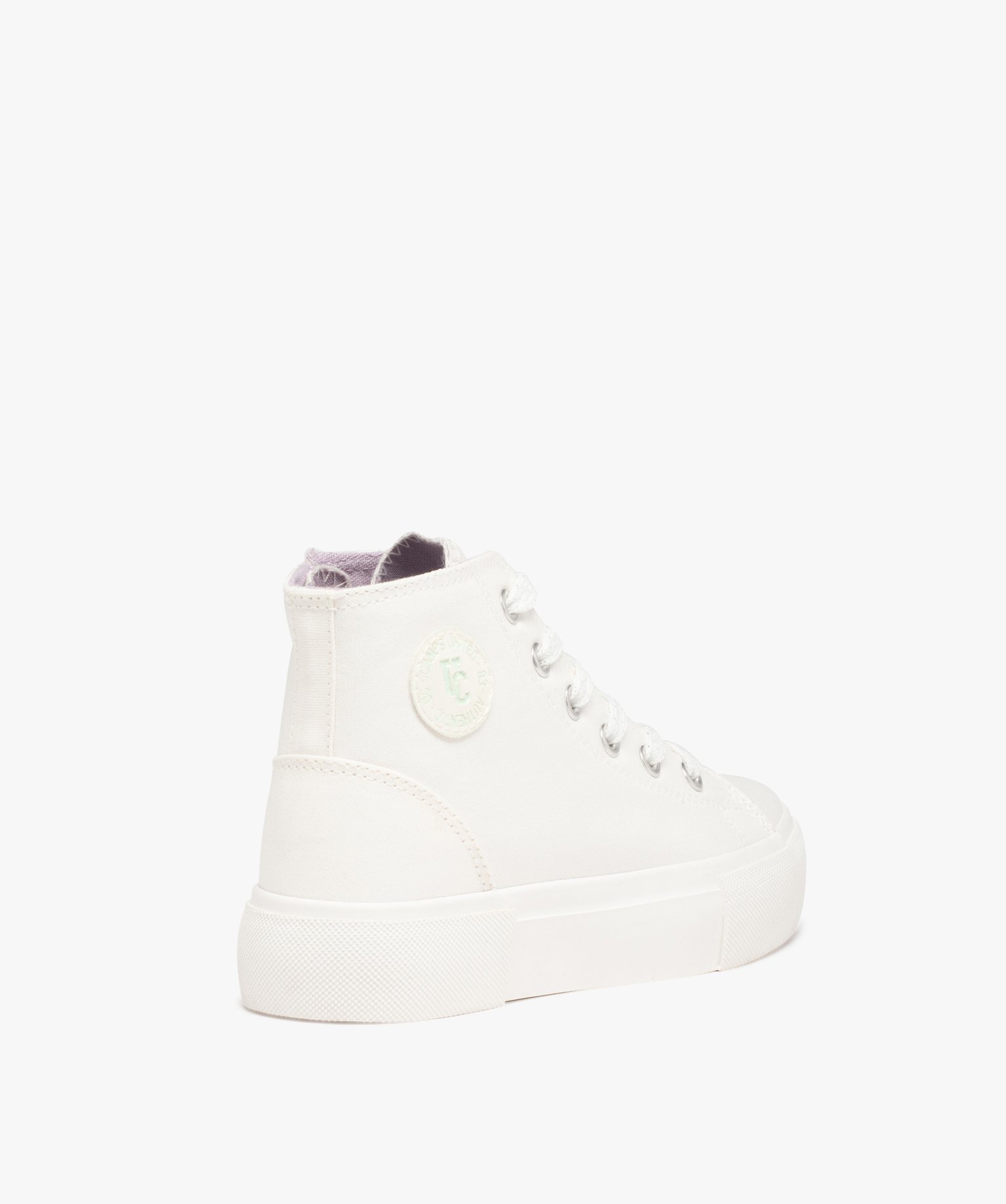 Baskets fille montantes en toile brillante – Camps United blanc | GEMO