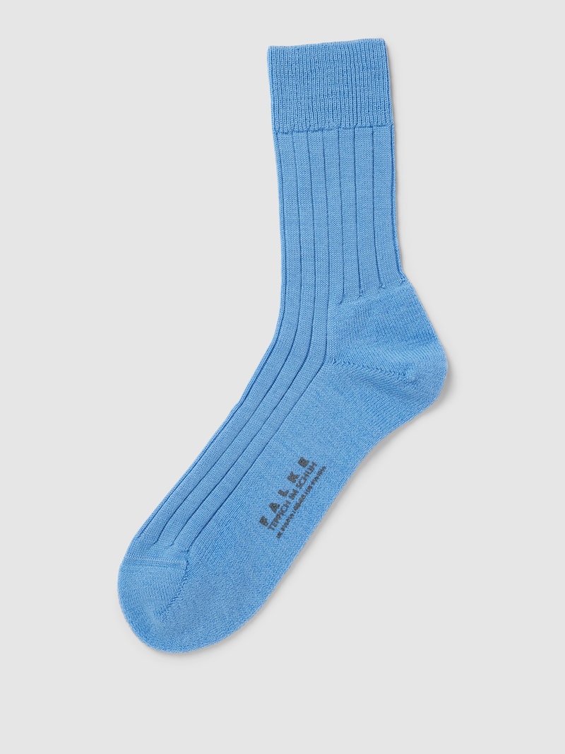Socken mit elastischem Rippenbündchen in hellblau
