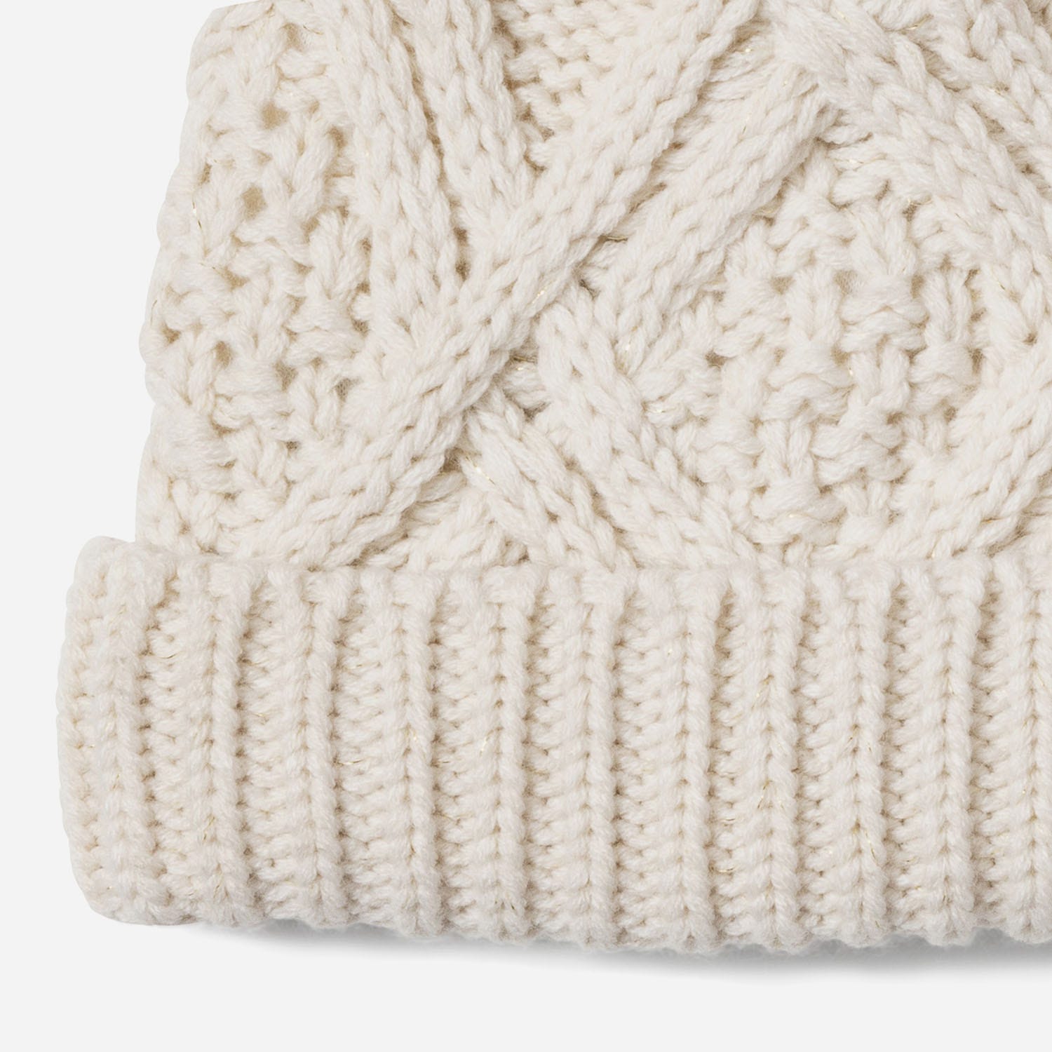Bonnet beige lurex tricot fantaisie