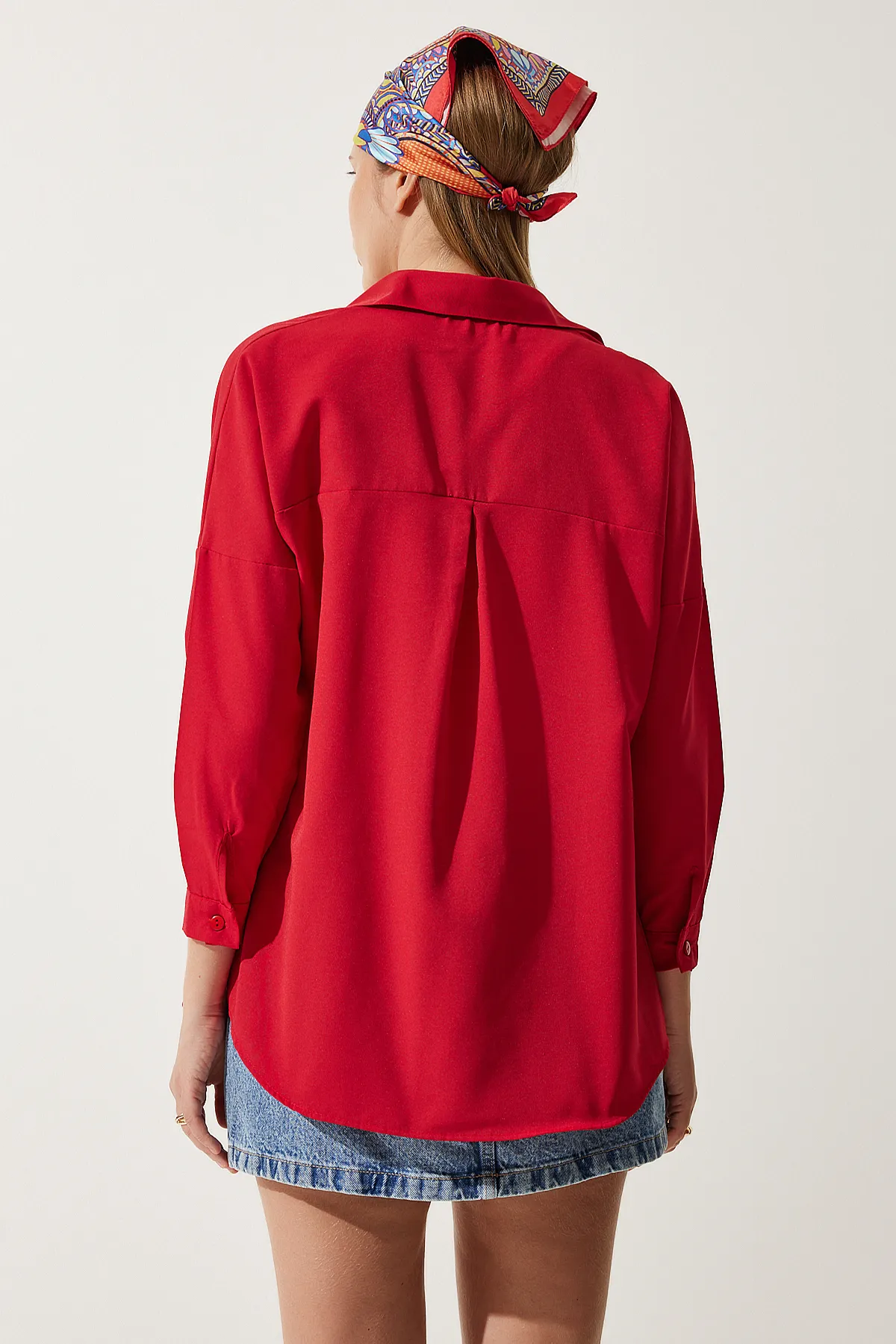 Happiness İstanbul  Hemd - Rot - Oversized