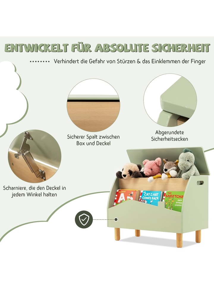 COSTWAY Spielzeugregal für Bücher Spielzeug in Grün günstig kaufen 60 x 30 cm