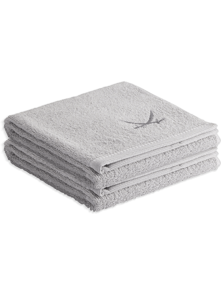Sansibar 2er Handtuch-Set „Frottier-Kollektion Classic“, 50x100 cm in Silber günstig kaufen onesize