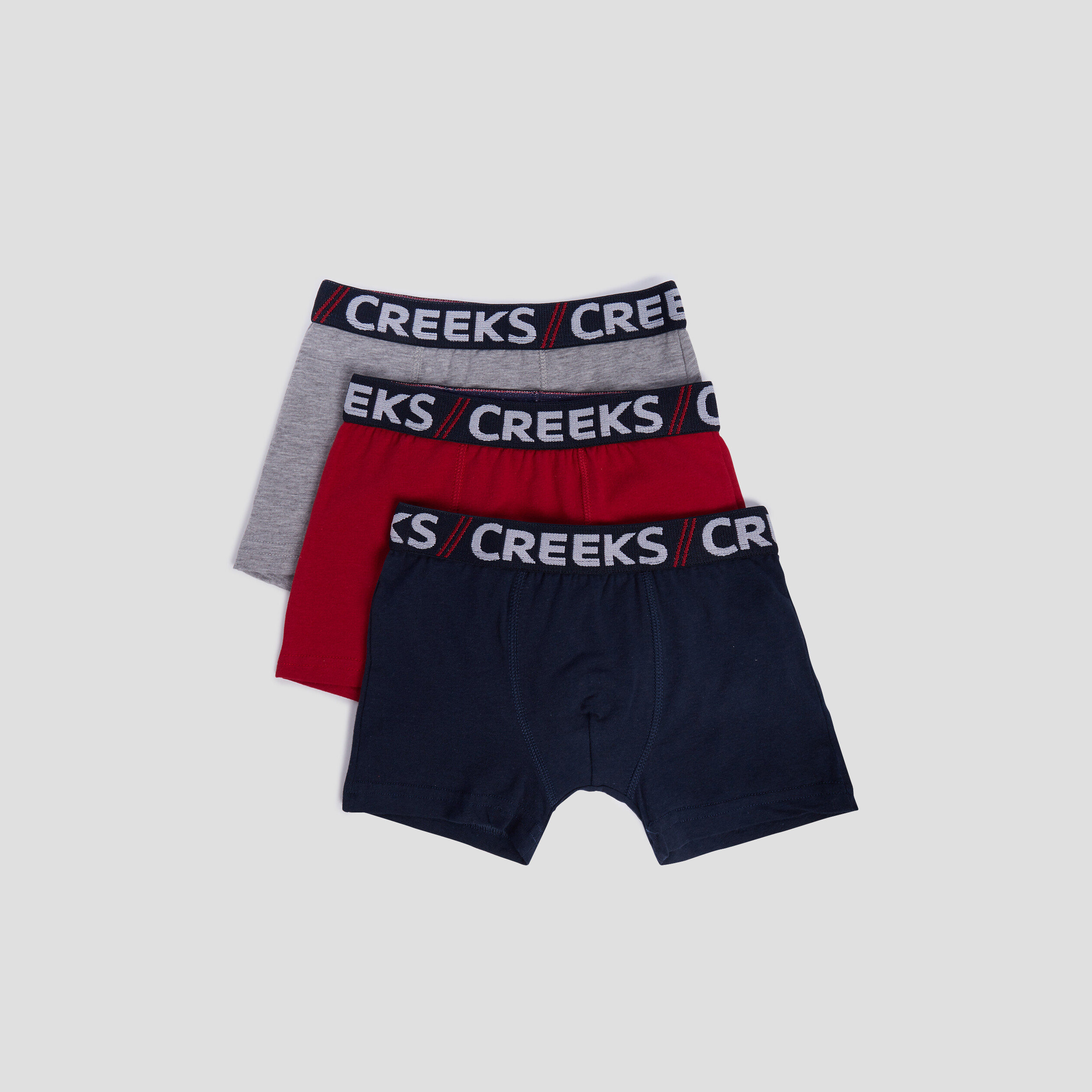 Lot 3 boxers Creeks rouge garçon | La Halle