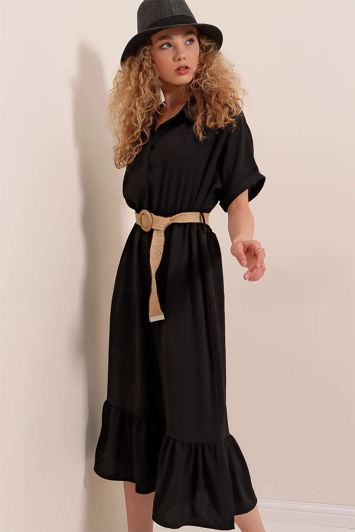 Bigdart  2292 Kleid mit Gürtel – Schwarz