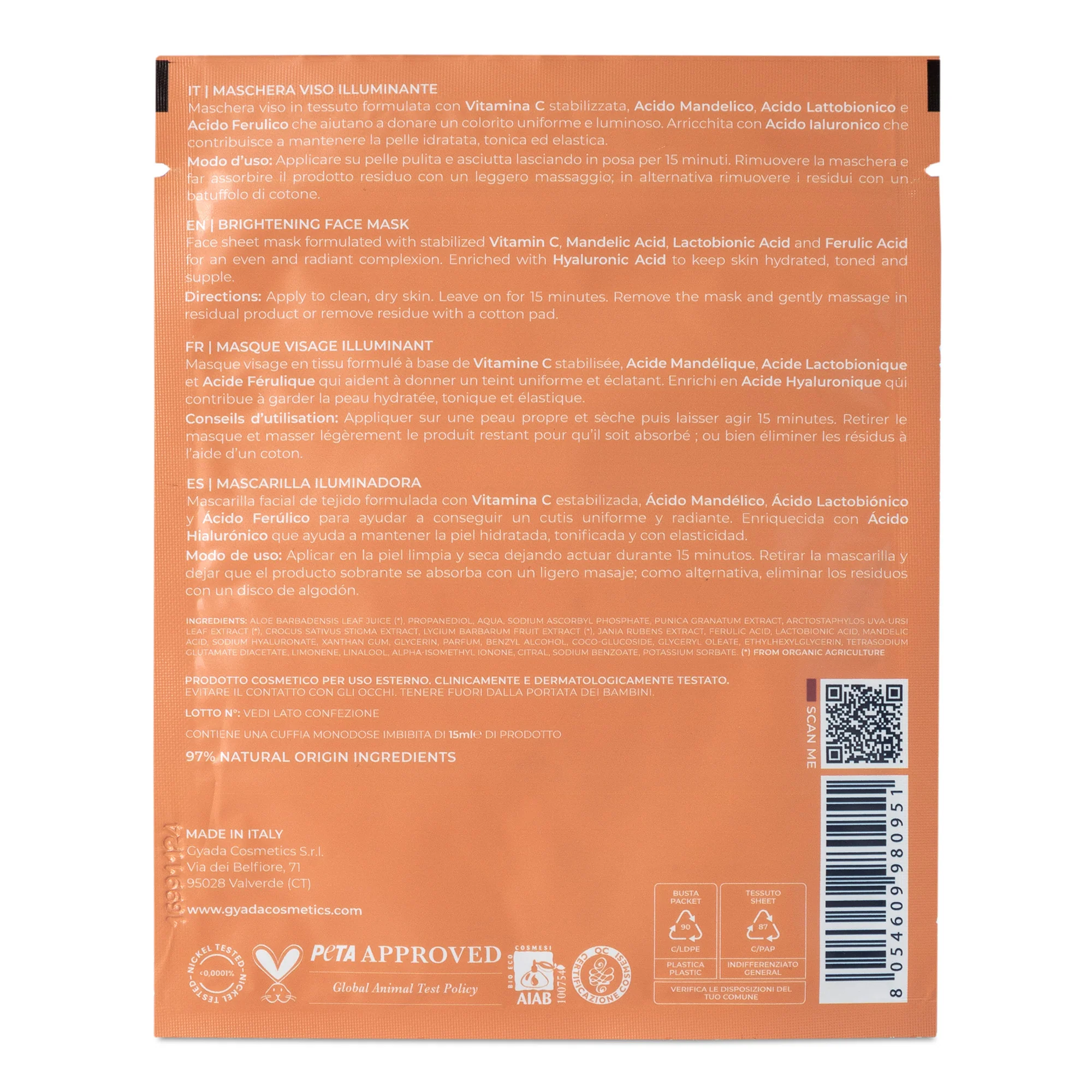 Radiance Vitamin C Radiance Booster Sheet Mask - Maschera Illuminante viso