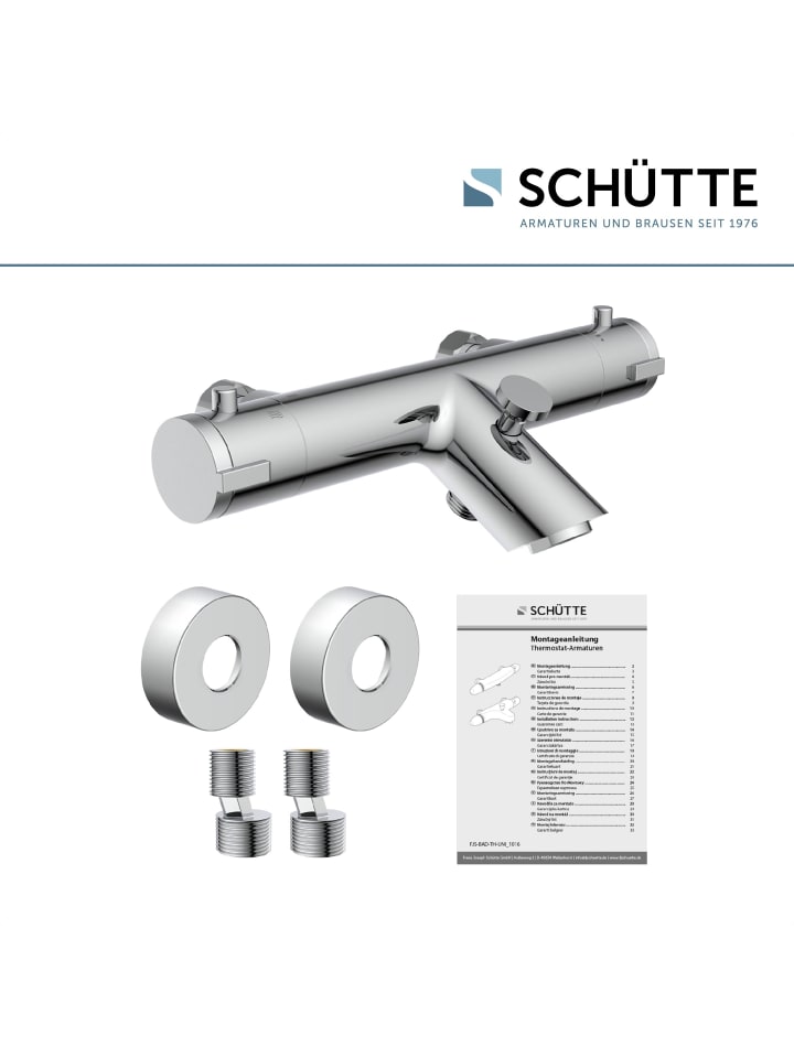 Schütte Wannenarmatur LONDON in Chrom mit Thermostat - (L) 16 x (B) 27 x (H) 7 cm günstig kaufen onesize