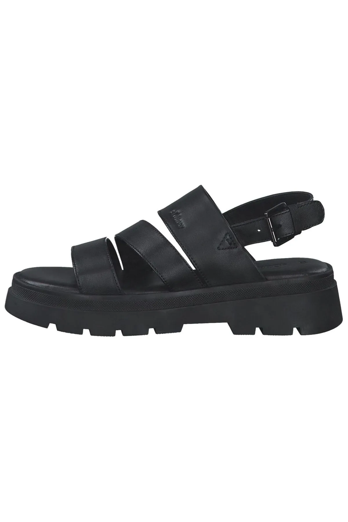 s.Oliver  Sandalette - Schwarz - Flacher Absatz