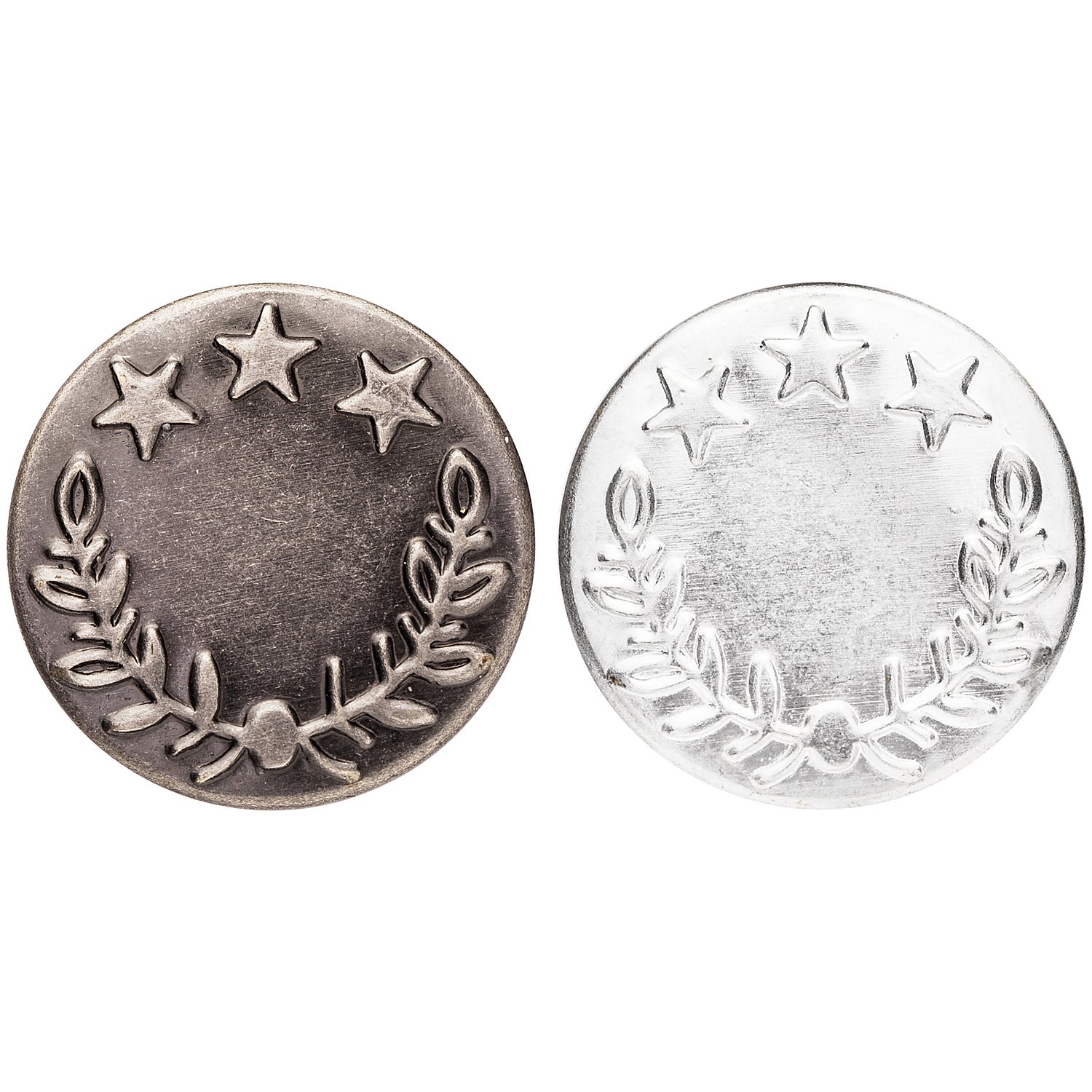 buttinette Jeansknöpfe, silber/altsilber, Größe: 17 mm Ø, Inhalt: 20 Stück