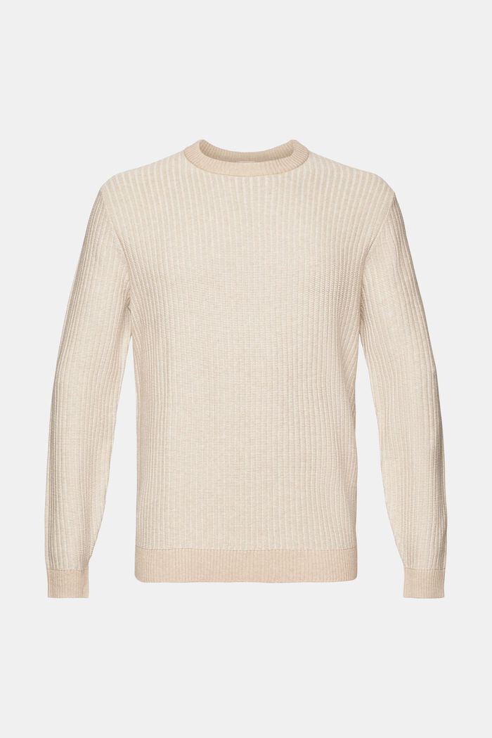 Rippstrickpullover im Zweifarben-Look