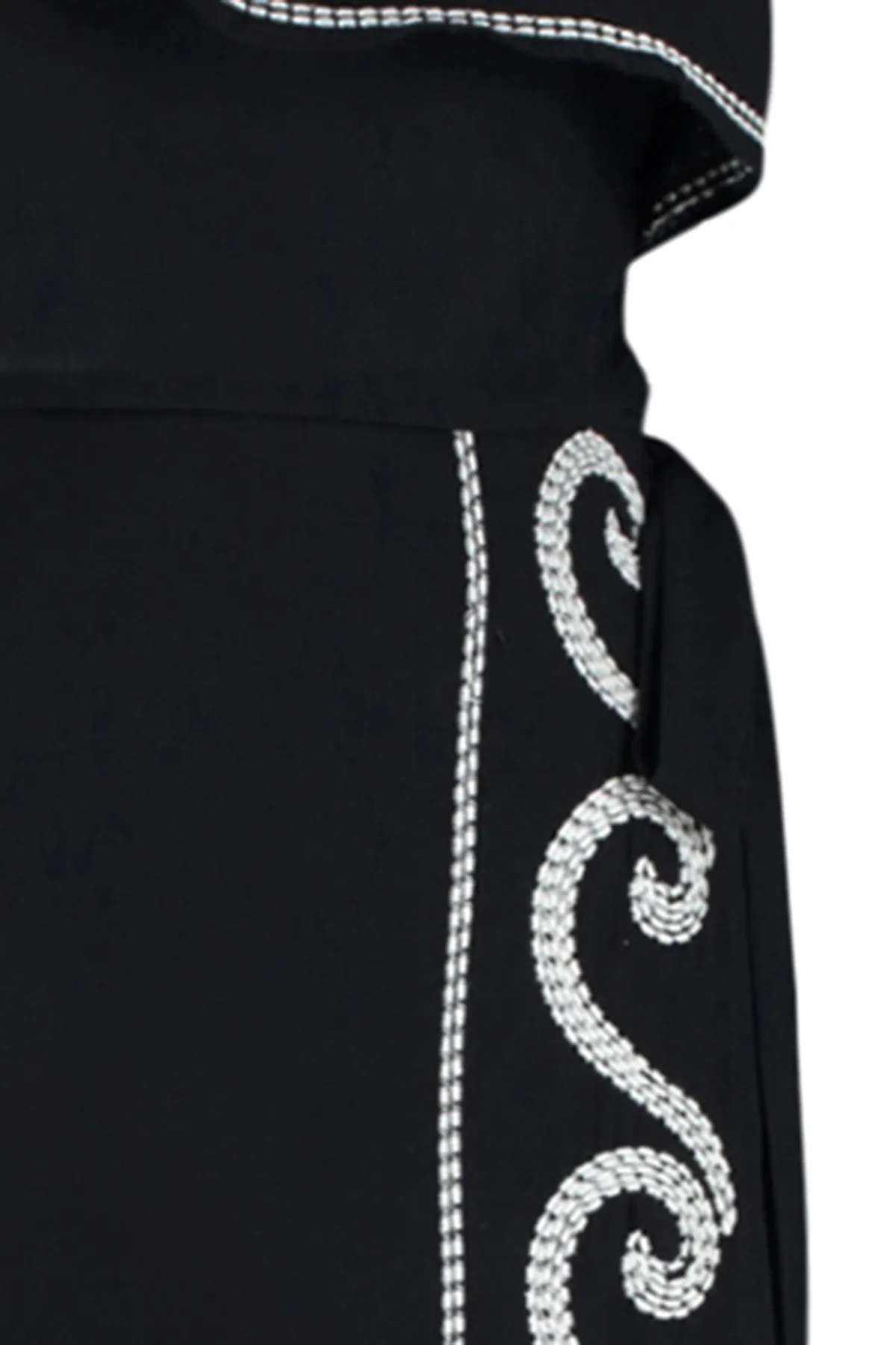 Trendyol Collection  Schwarzes, gewebtes Volant-Einschulter-Blusenrock-Set aus 100 % Baumwolle TBESS24AU00009