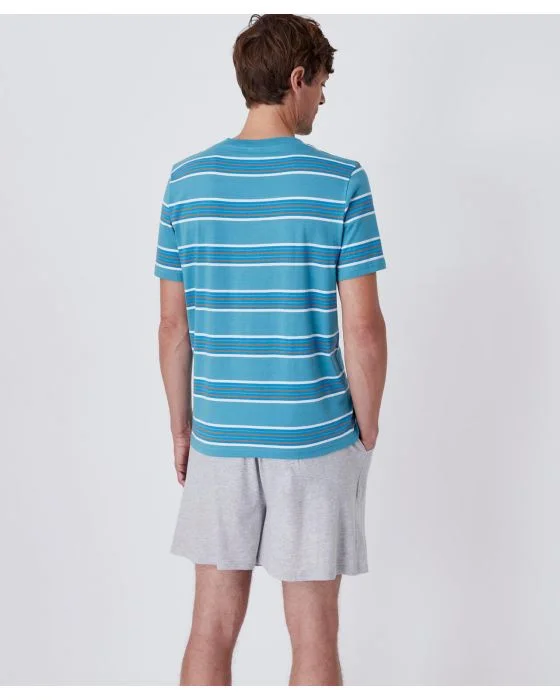 Pyjashort rayé manches courtes