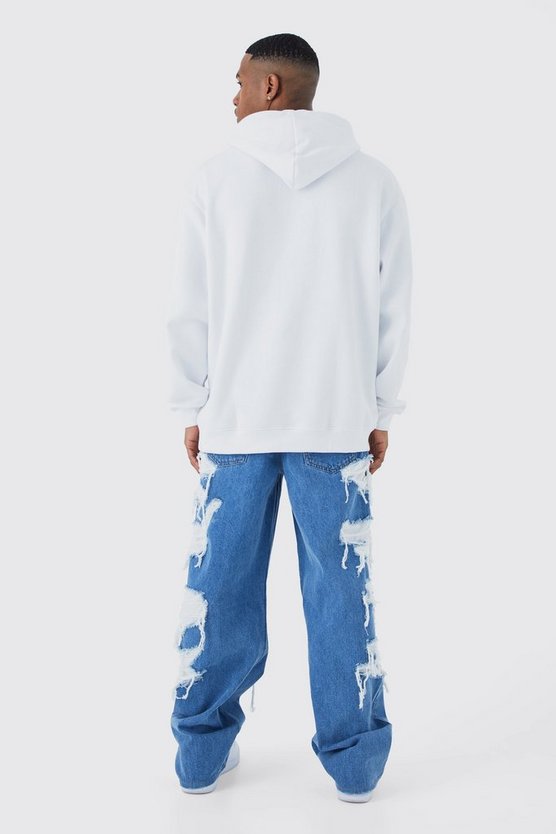 Lockere Jeans mit Jersey-Jogginghose