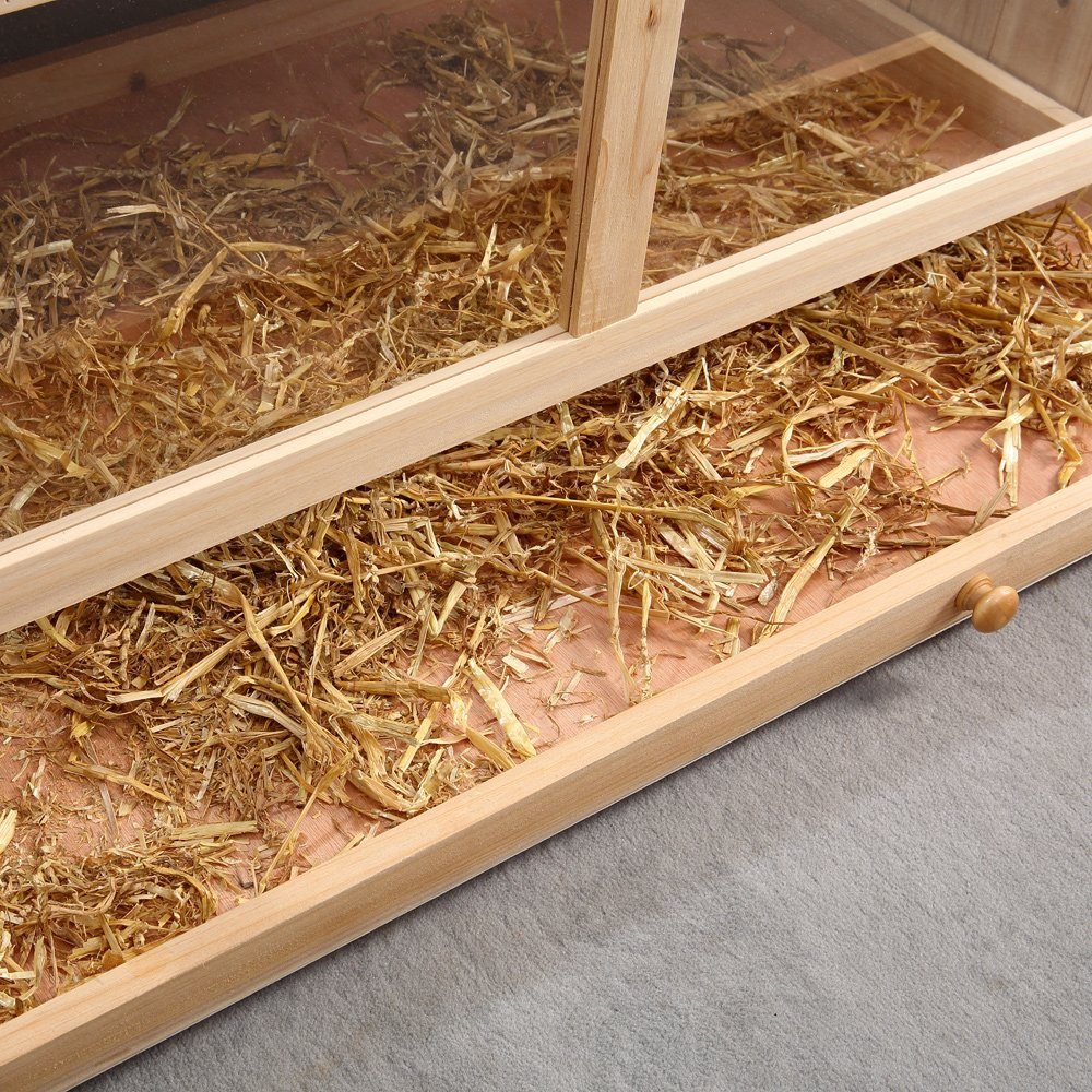 Melko Kleintierkäfig Kleintierkäfig Hamsterkäfig Mäusekäfig Villa Naturbraun 117x63x58 cm Nagerkäfig Käfig Rattenkäfig Holz Kleintierstall Holzkäfig Kaninchenstall Nagervoliere Auslauf, drei Stockwerken