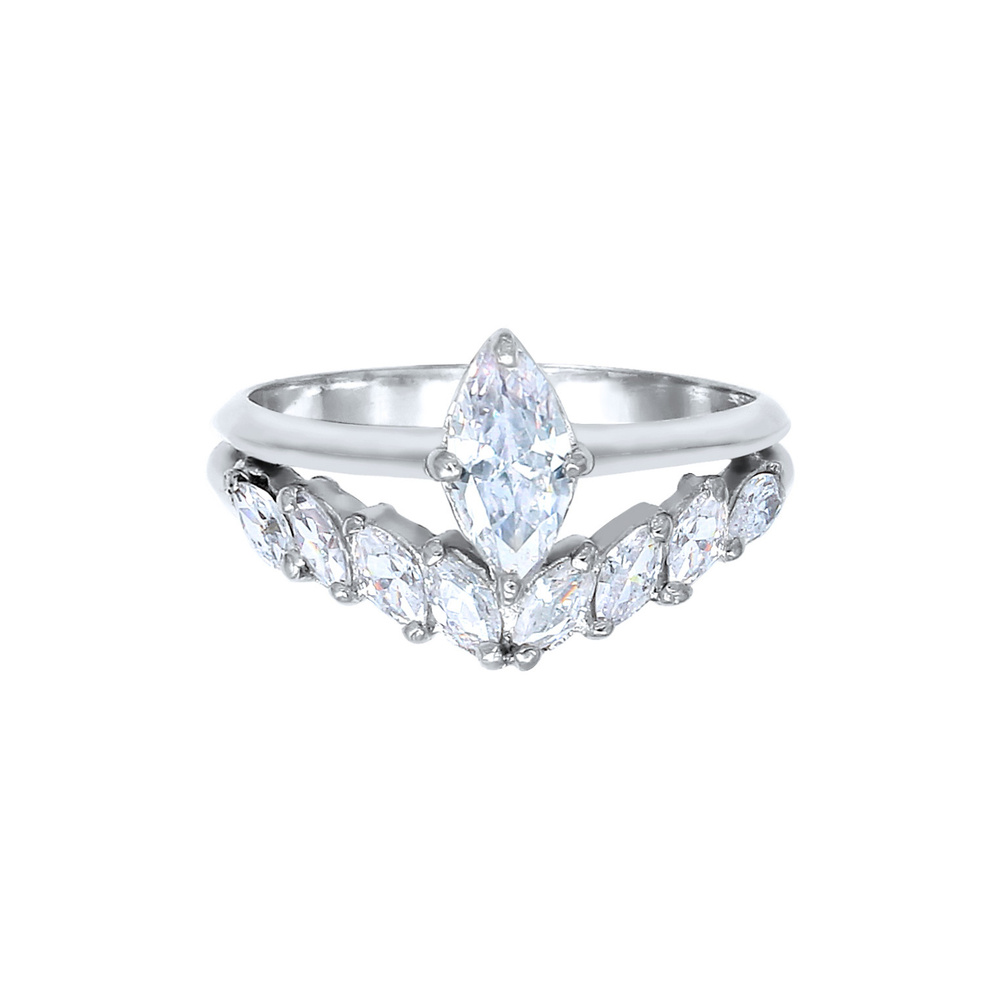 Elli PREMIUM Elli PREMIUM Bague Femmes Étincelant Élégant avec Cristaux de Zirconium en Argent Bague