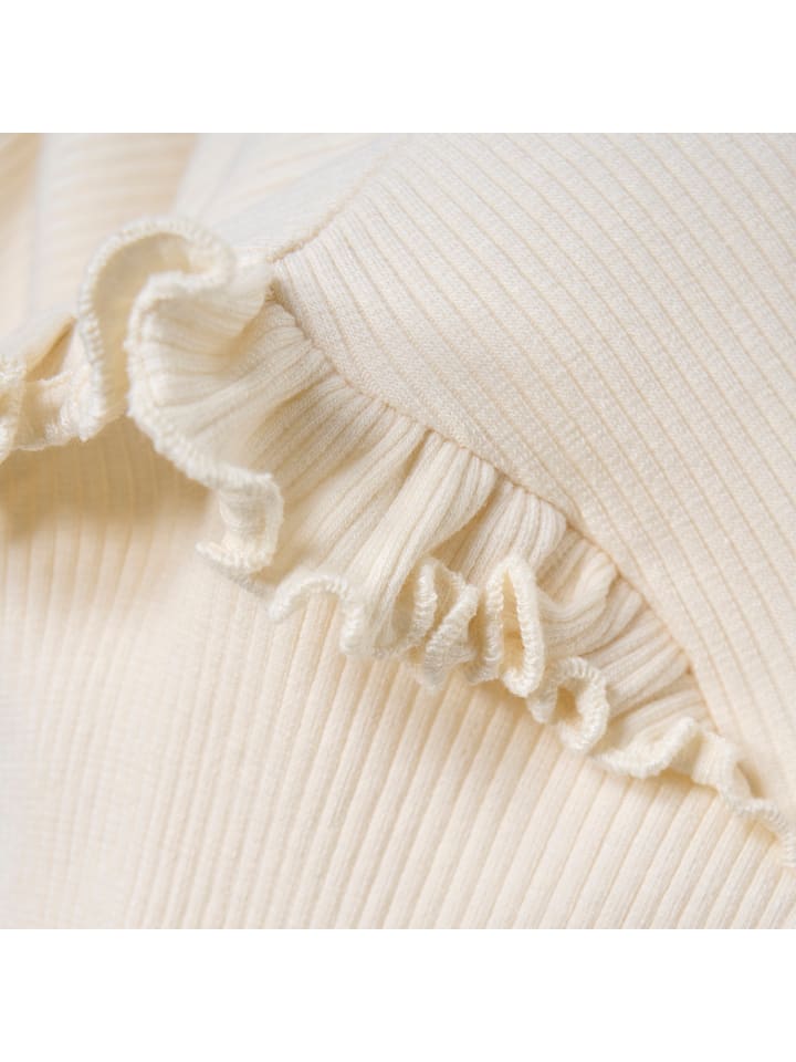 Minymo Longsleeve MIT-Shirt LS Rib 6174  Langarmshirt mit Rüschen in Beige günstig kaufen