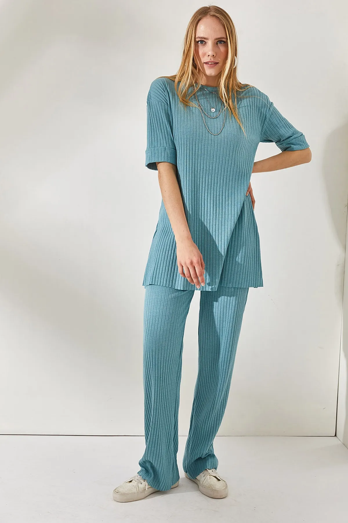 Olalook  Mintgrüner Lycra-Anzug mit kurzen Ärmeln für Damen, Unterteil, TKM-19000191