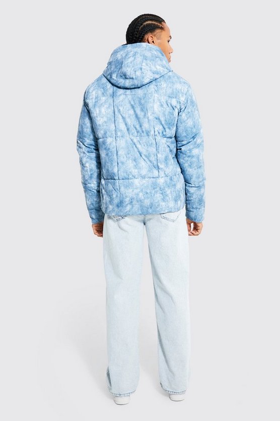 Tall Batik Steppjacke mit Kapuze