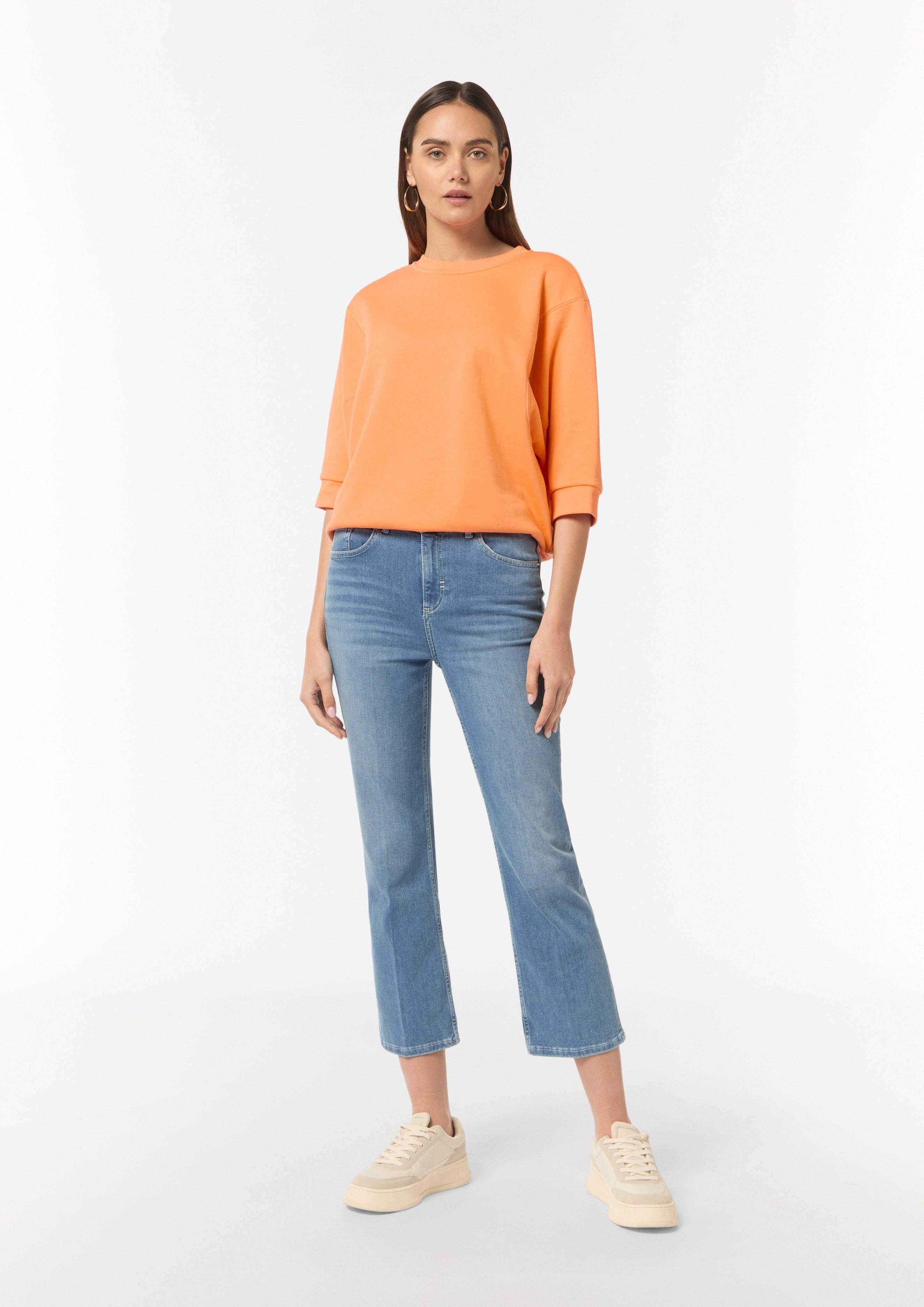 Lockeres Sweatshirt mit 3/4-Arm - blutorange