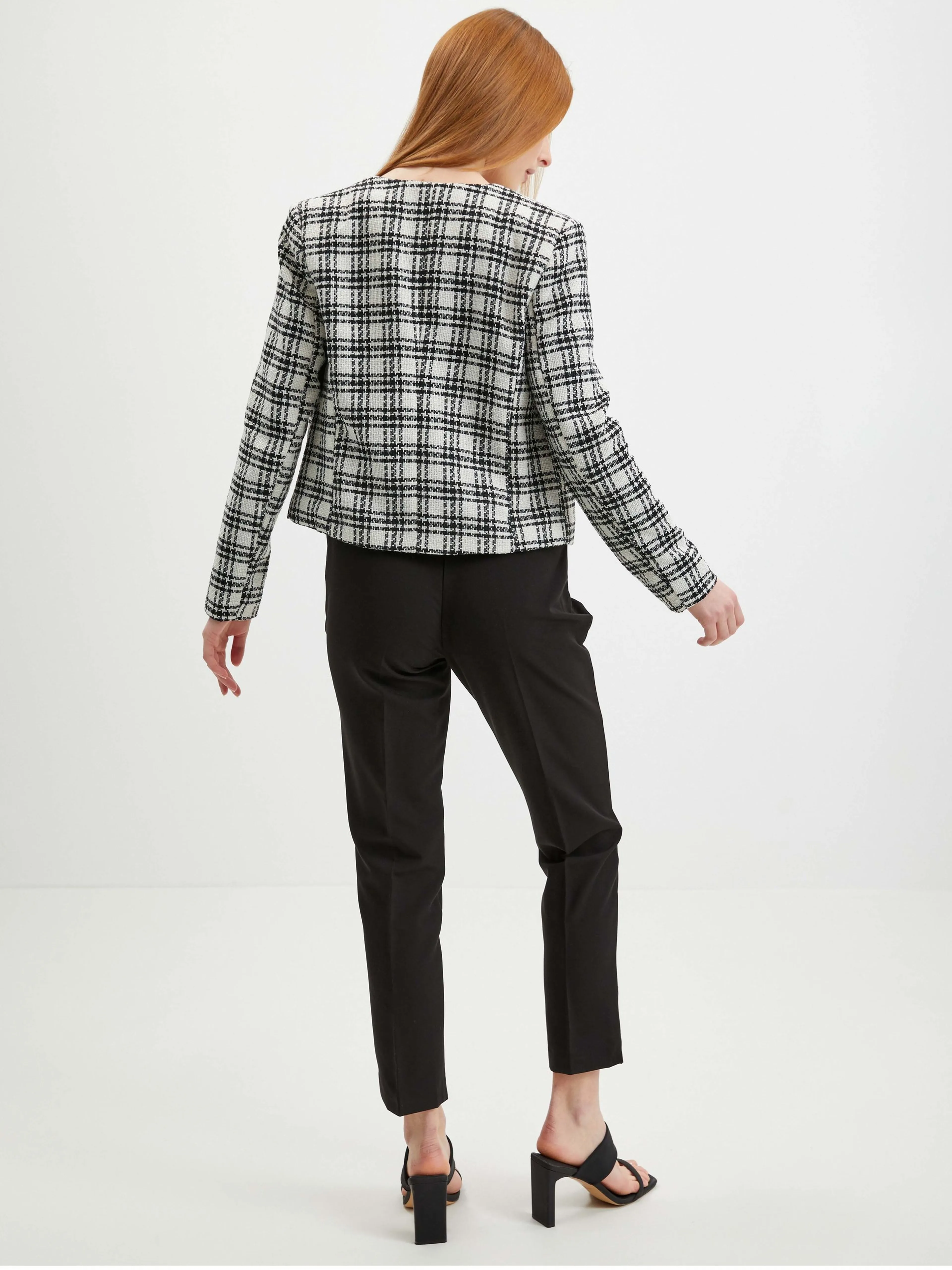 Schwarz-weiß karierte Damenjacke ORSAY