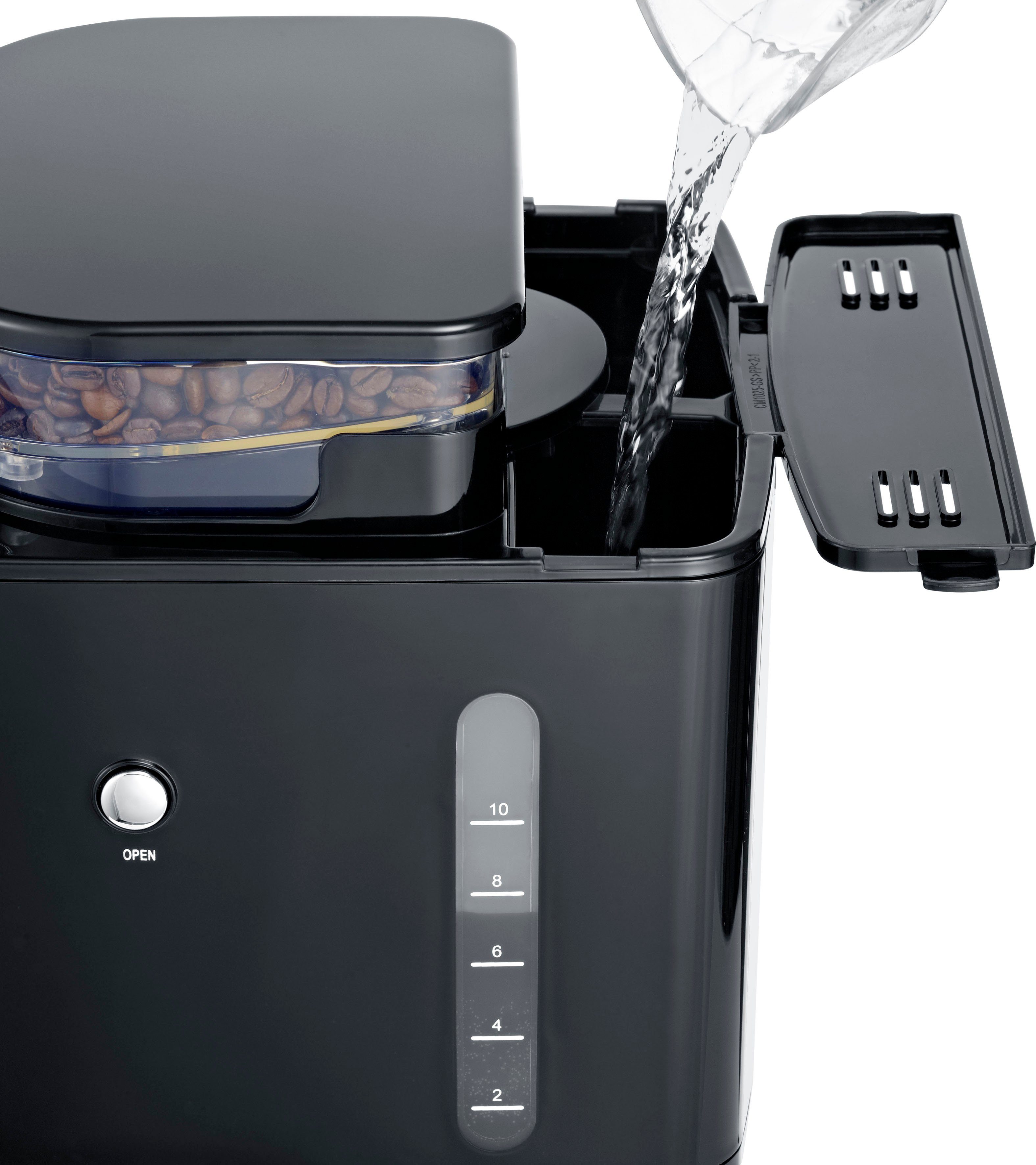 Severin Kaffeemaschine mit Mahlwerk KA 4813, 1,25l Kaffeekanne, Permanentfilter 1x4, Mahlgrad und Kaffeemenge einstellbar, Warmhalten: bis 60 Min., Timer