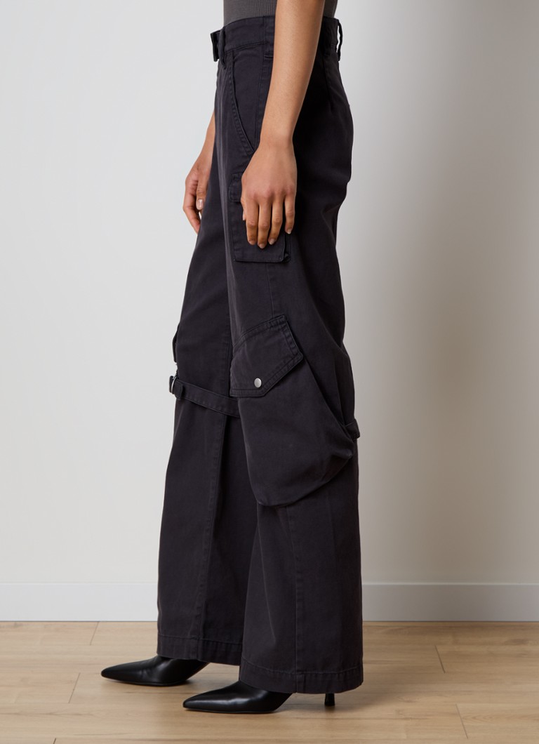 Pantaloni cargo cu talie joasă și croială largă, cu buzunare laterale, de la Acne Studios